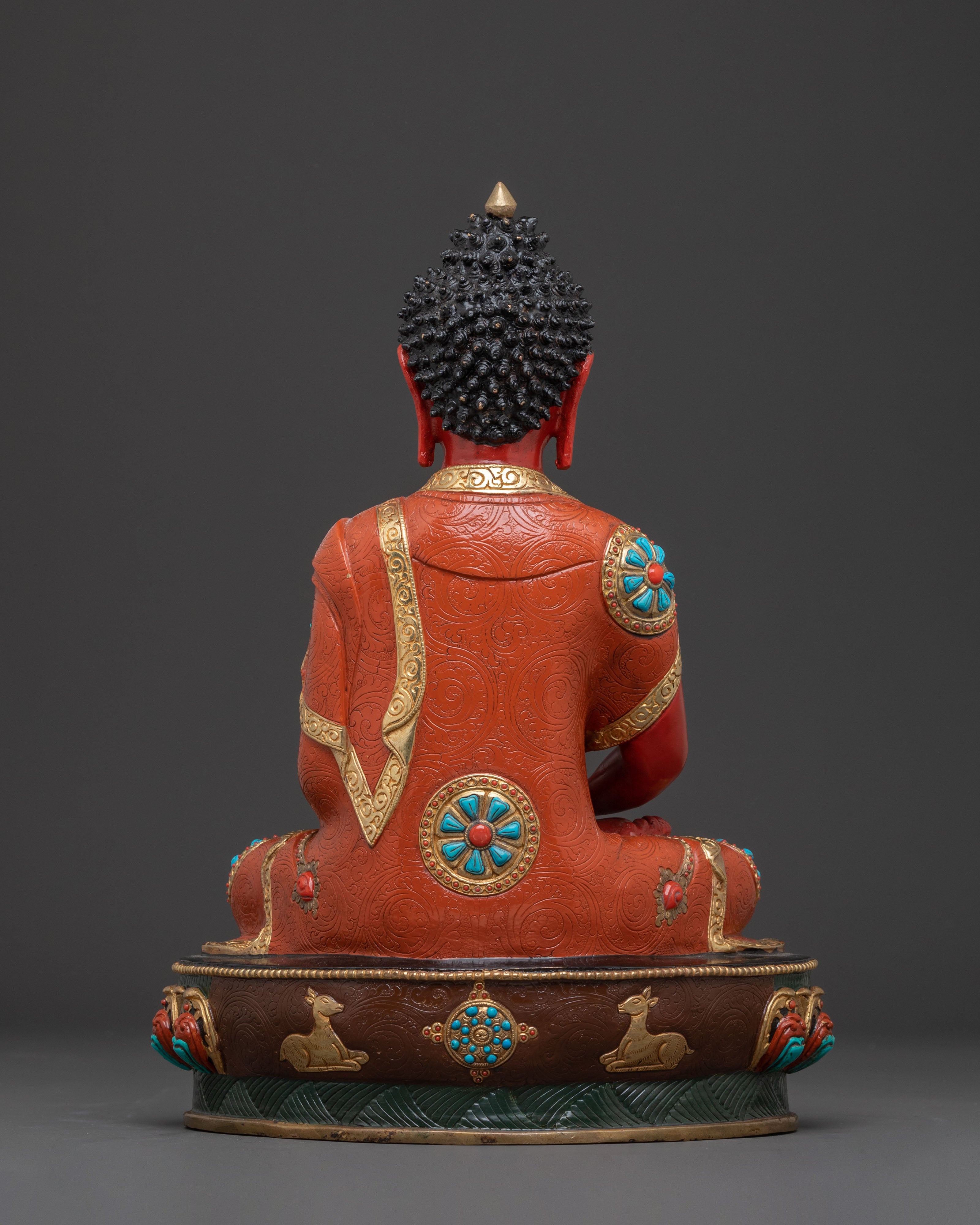 Amitabha Buddha Tibetan Sacred Statue, Hand-Gilded Copper