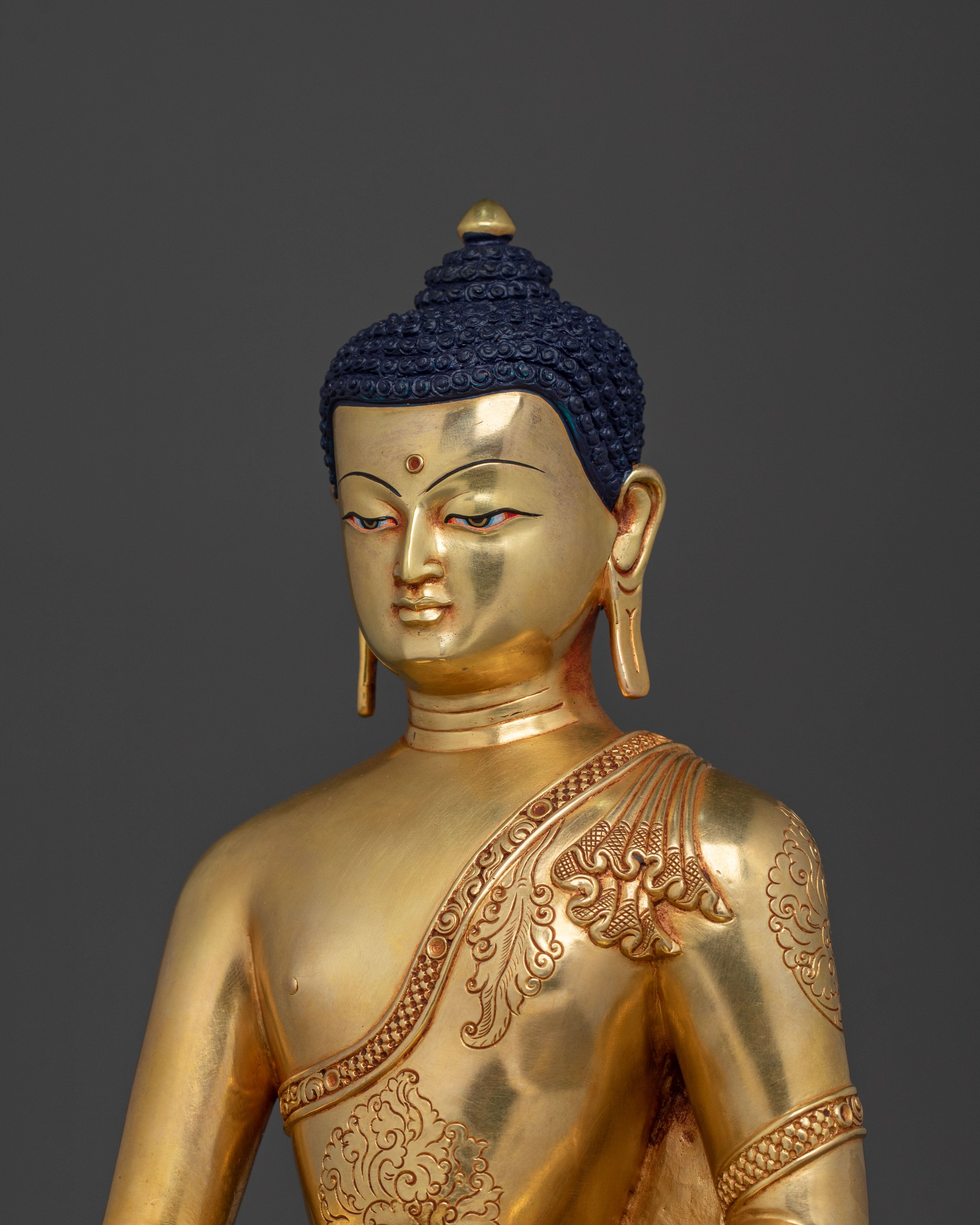Shakyamuni Buddha Statue | 24K Gold Gilded Artistry