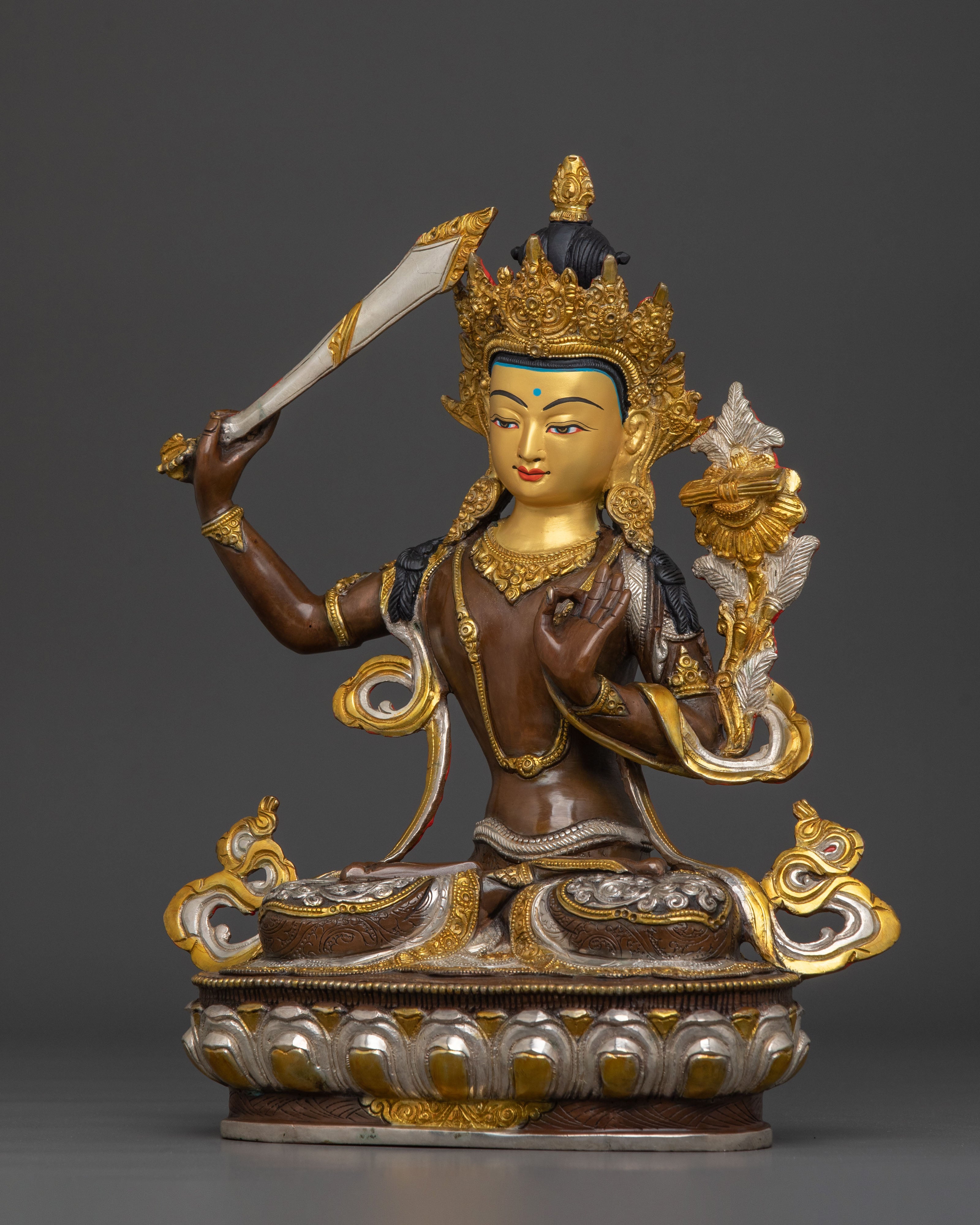 Manjushri Tibetan Buddhist Wisdom Figurine | Buddhist Shrine