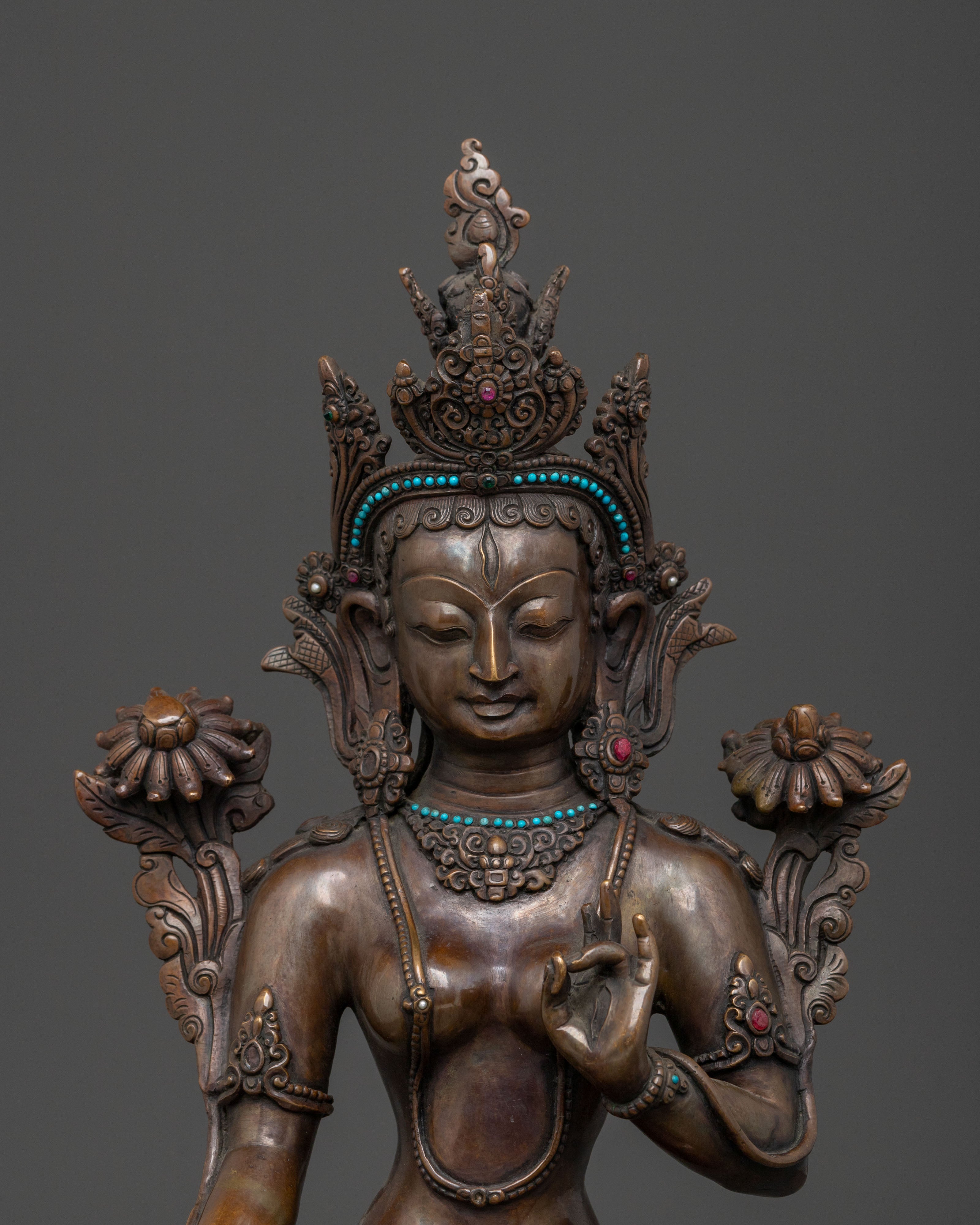 Handcrafted White Tara Statue | Longevity Goddess