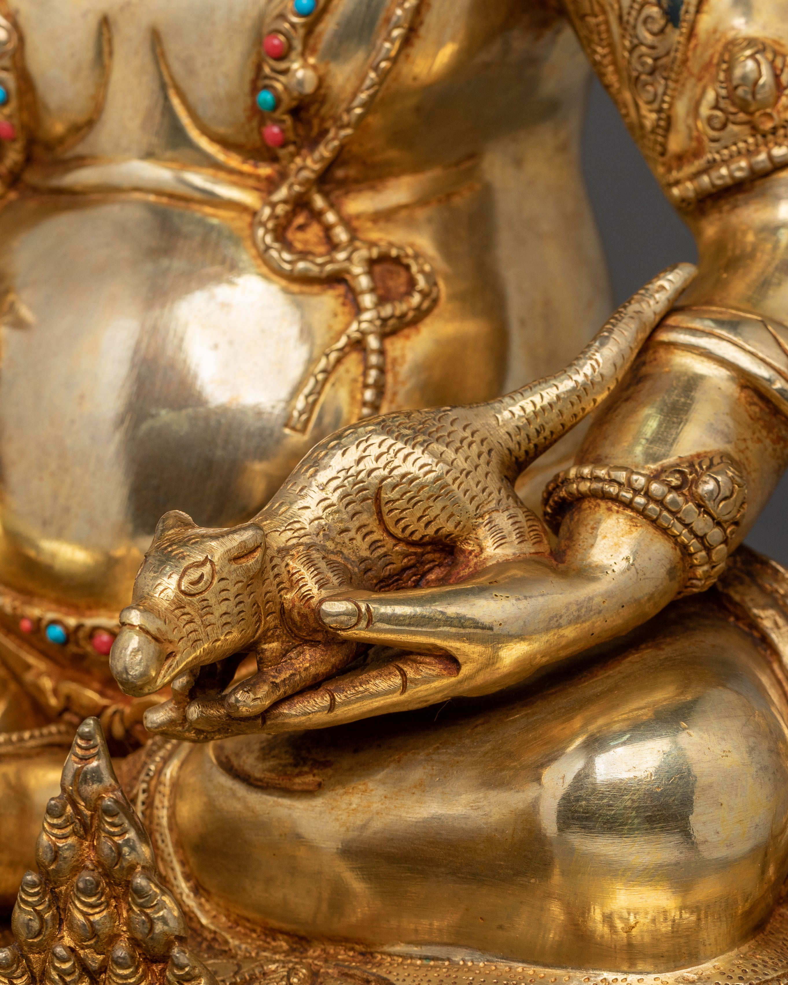 Dzambhala Statue of Sacred Wealth | Buddhist Wealth Deity Sculpture