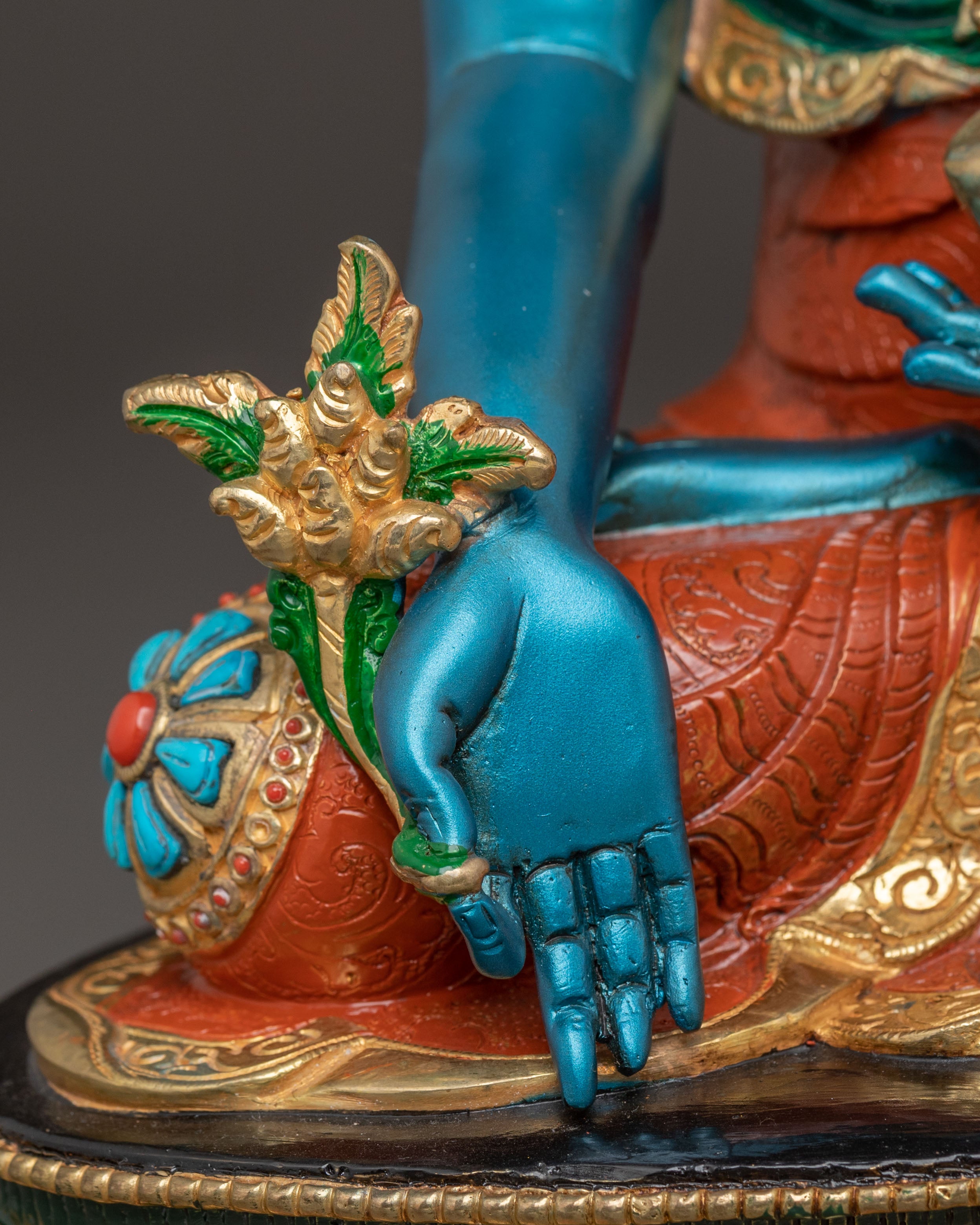 Medicine Buddha Handcrafted Sacred Statue | 24K Gold Gilded Statue
