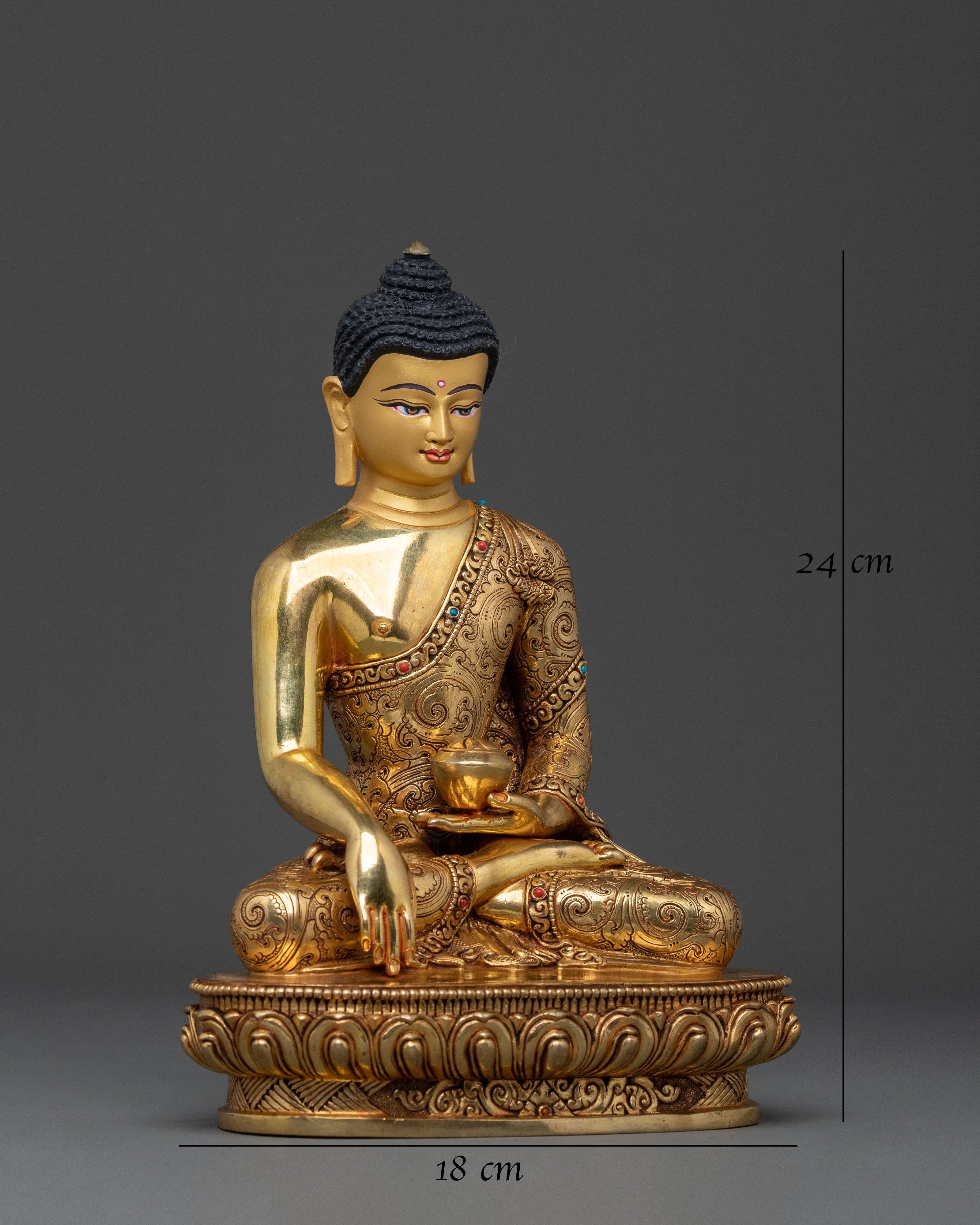 Golden Three Buddhas Spiritual Statue Set