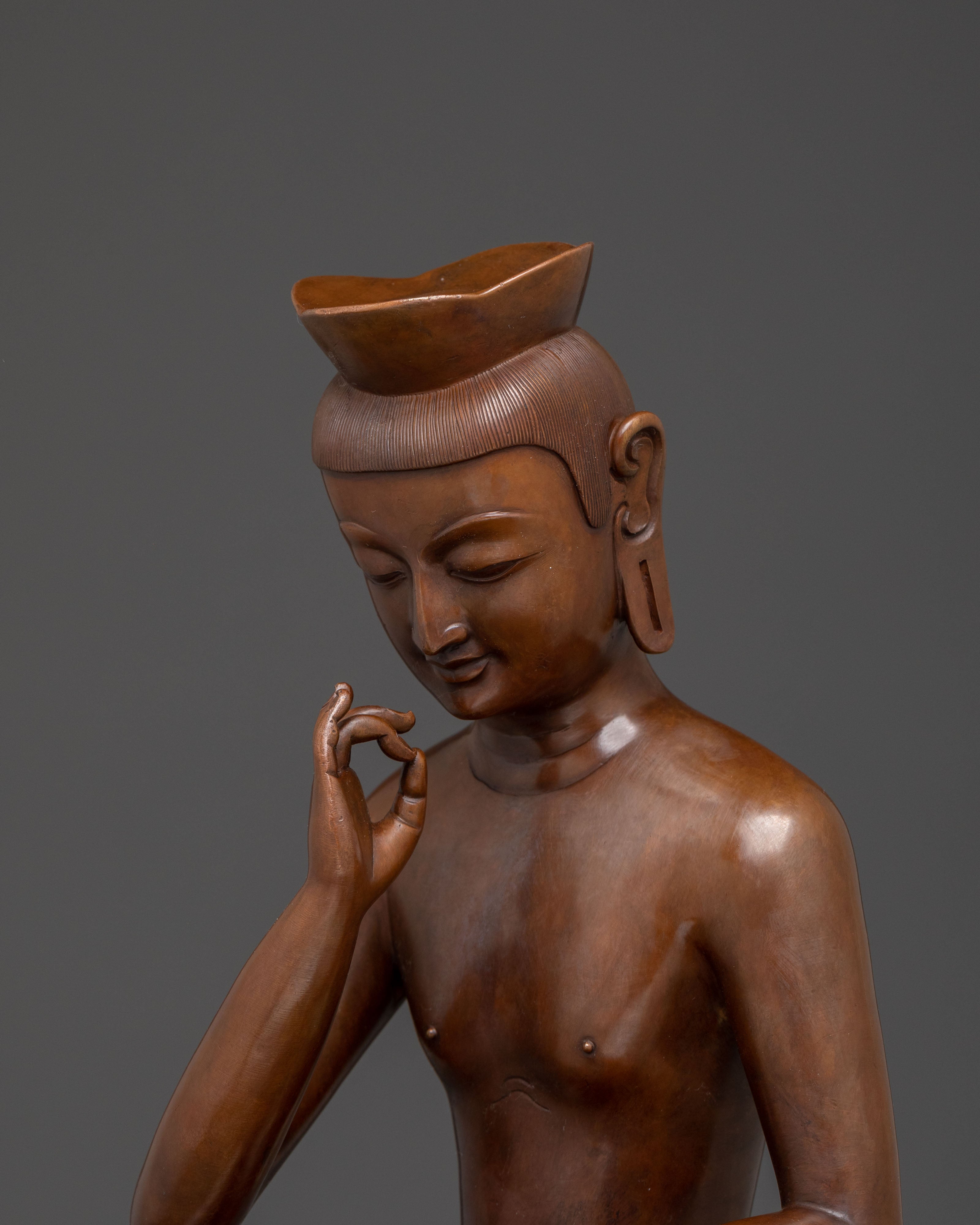 Oxidized Copper Guanyin Statue: Home Altar