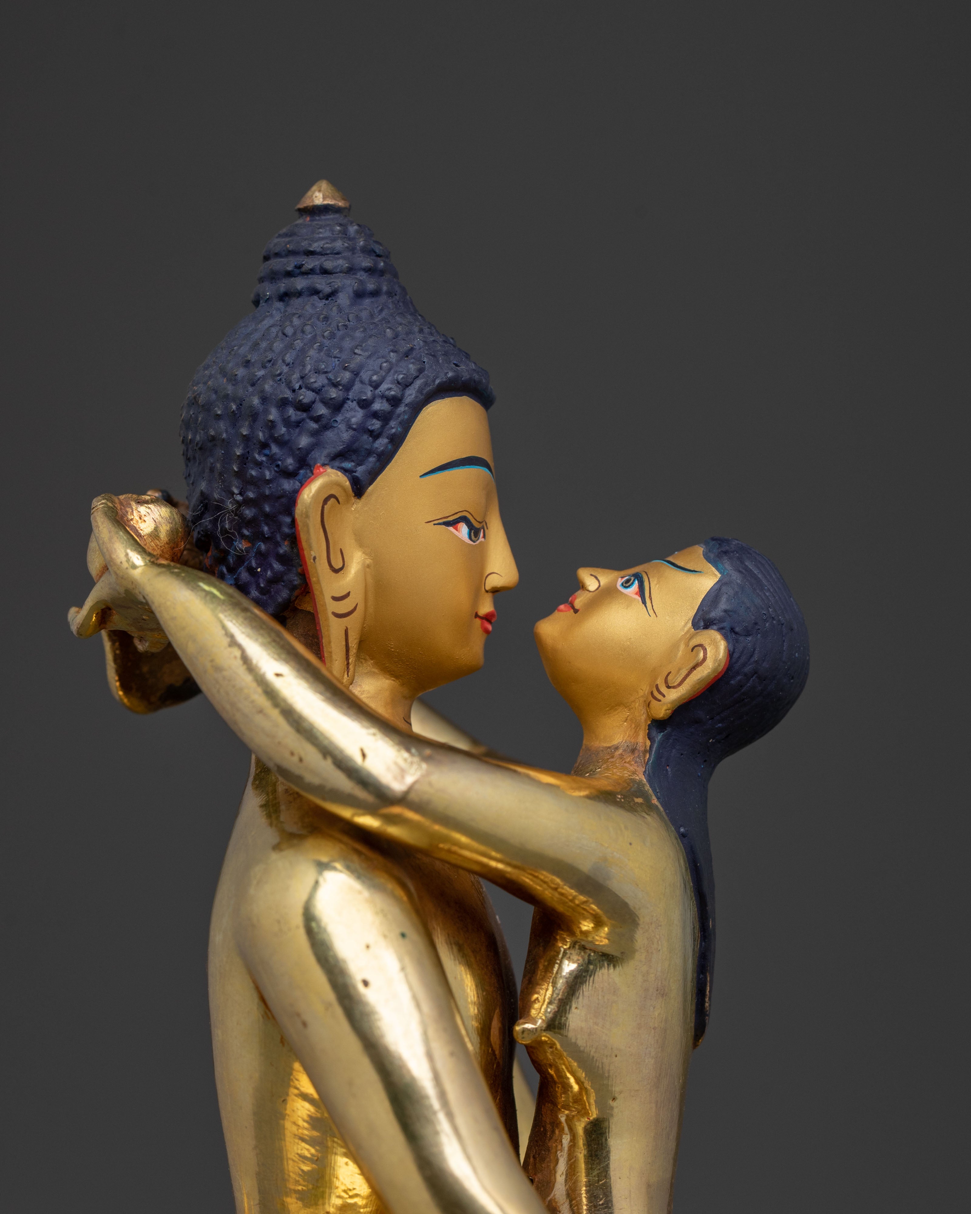 Samantabhadra Statue with Consort on Throne | Home Decor