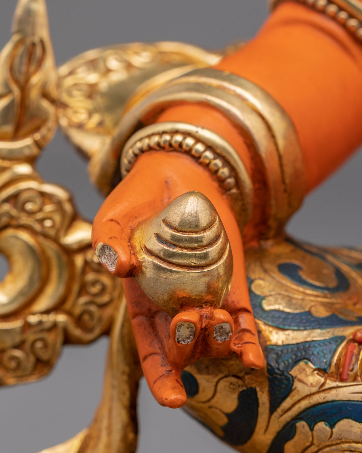 Dzambhala Fire Gold Gilded Sculpture | Wealth God