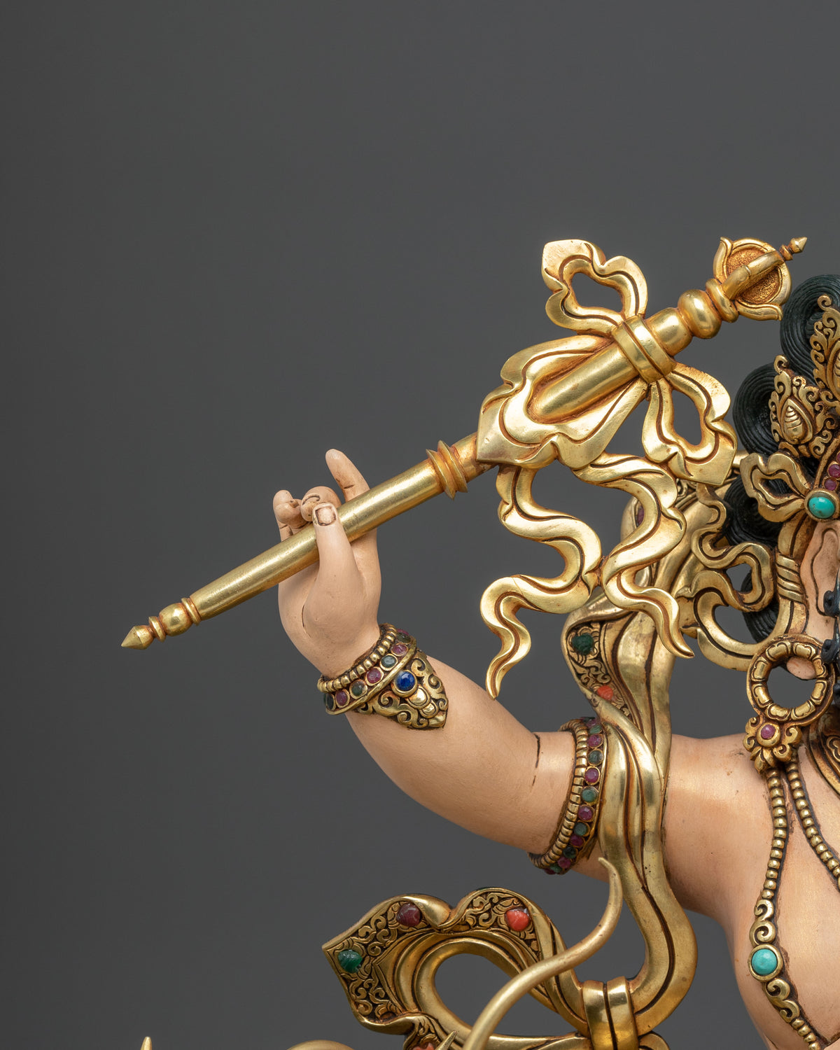 White Dzambhala Statue | Handcrafted Sacred Copper Figurine