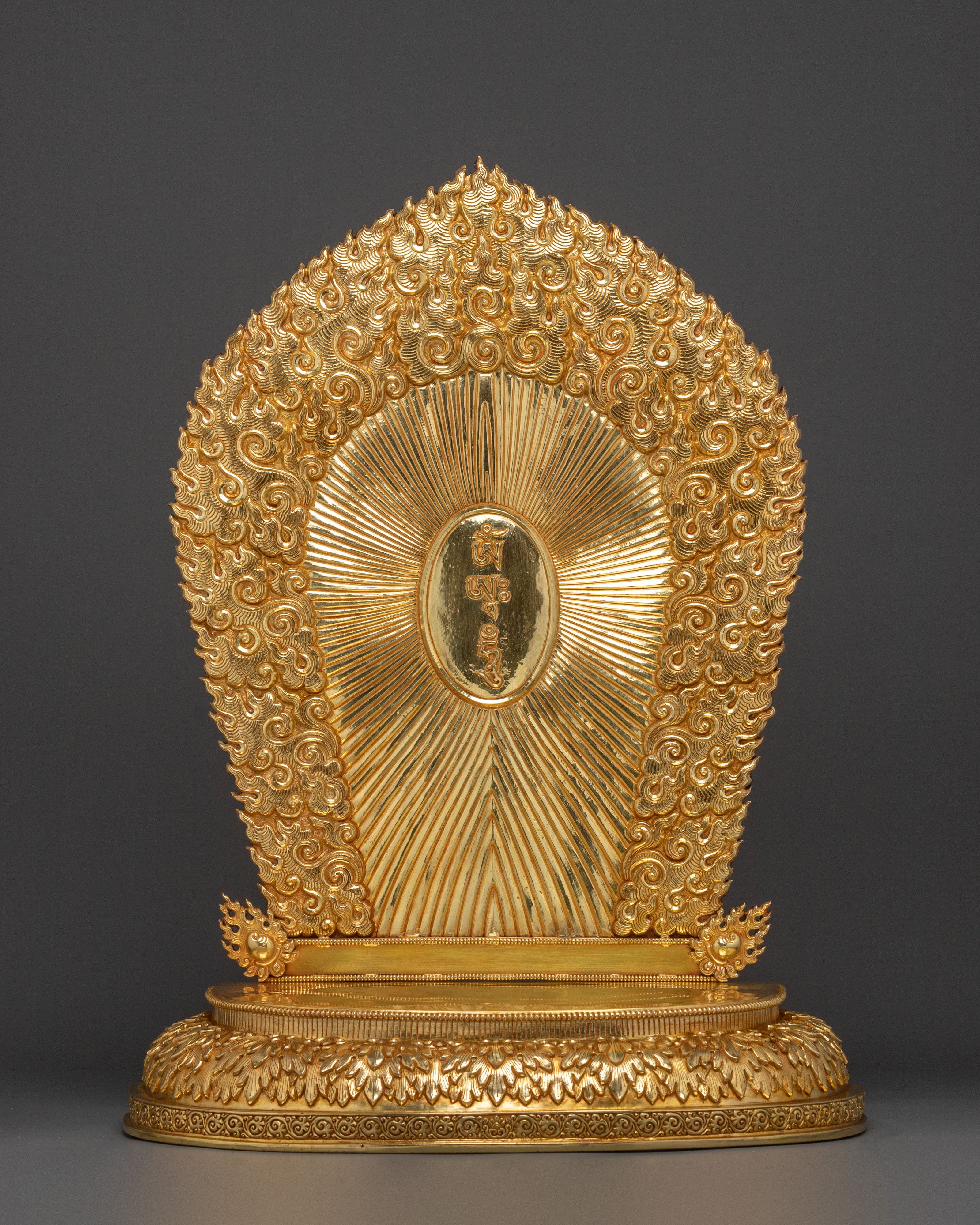 Standing Guru Rinpoche Sacred Sculpture | 24K Gold Gilded
