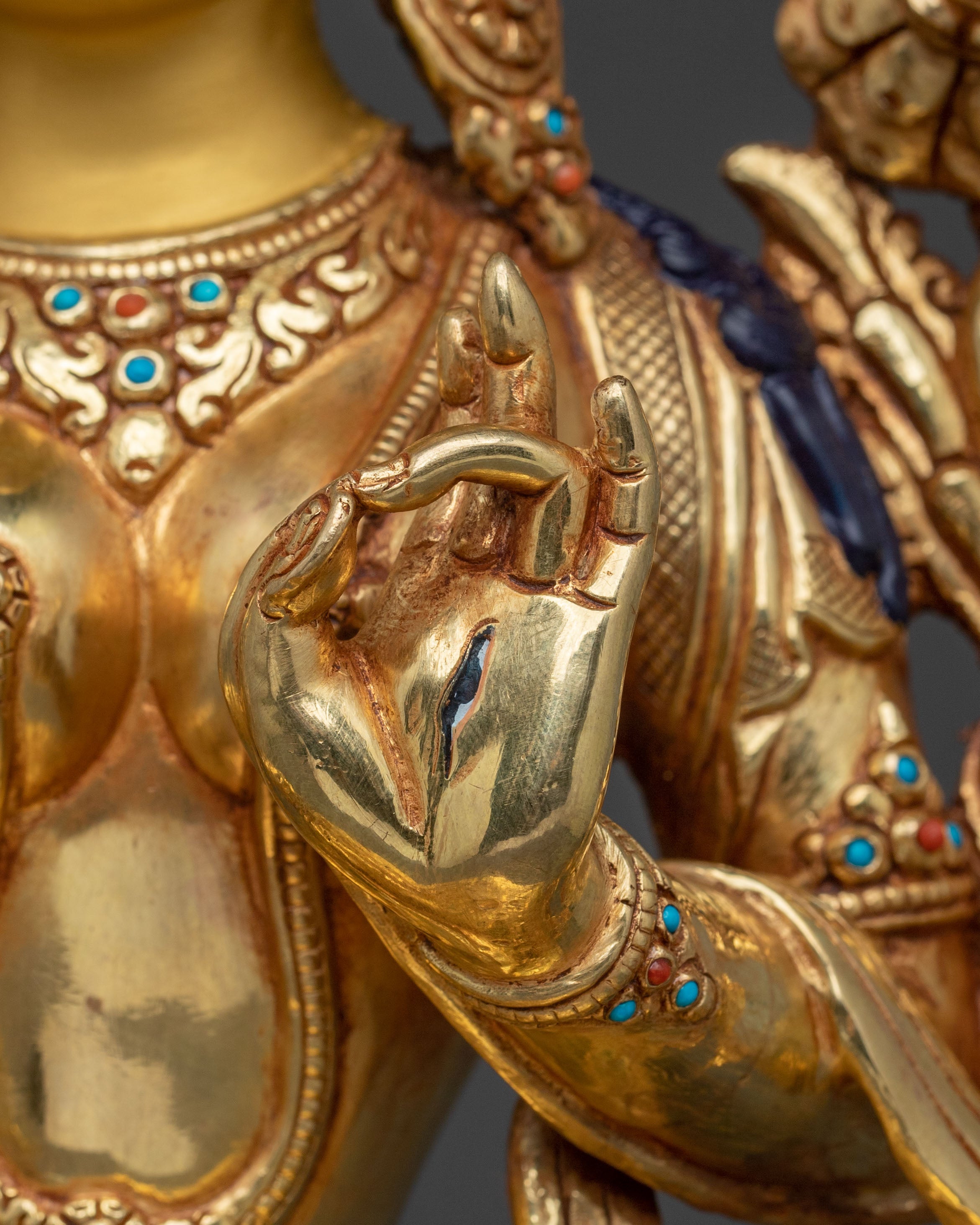 Handmade White Tara Goddess Sculpture | Meditation Altar Decor