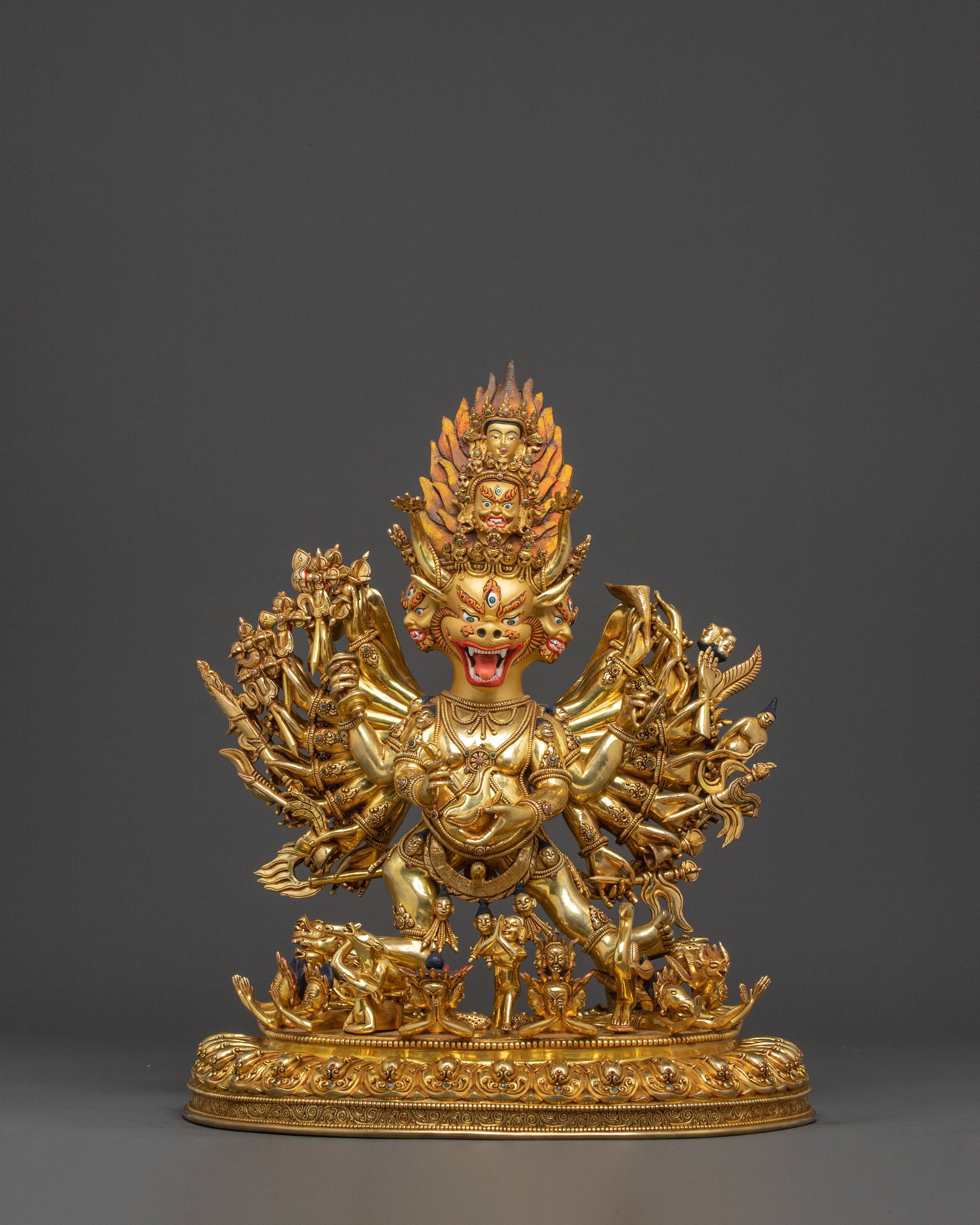 Fierce Deity Yamantaka Statue | 24K Gold Gilded