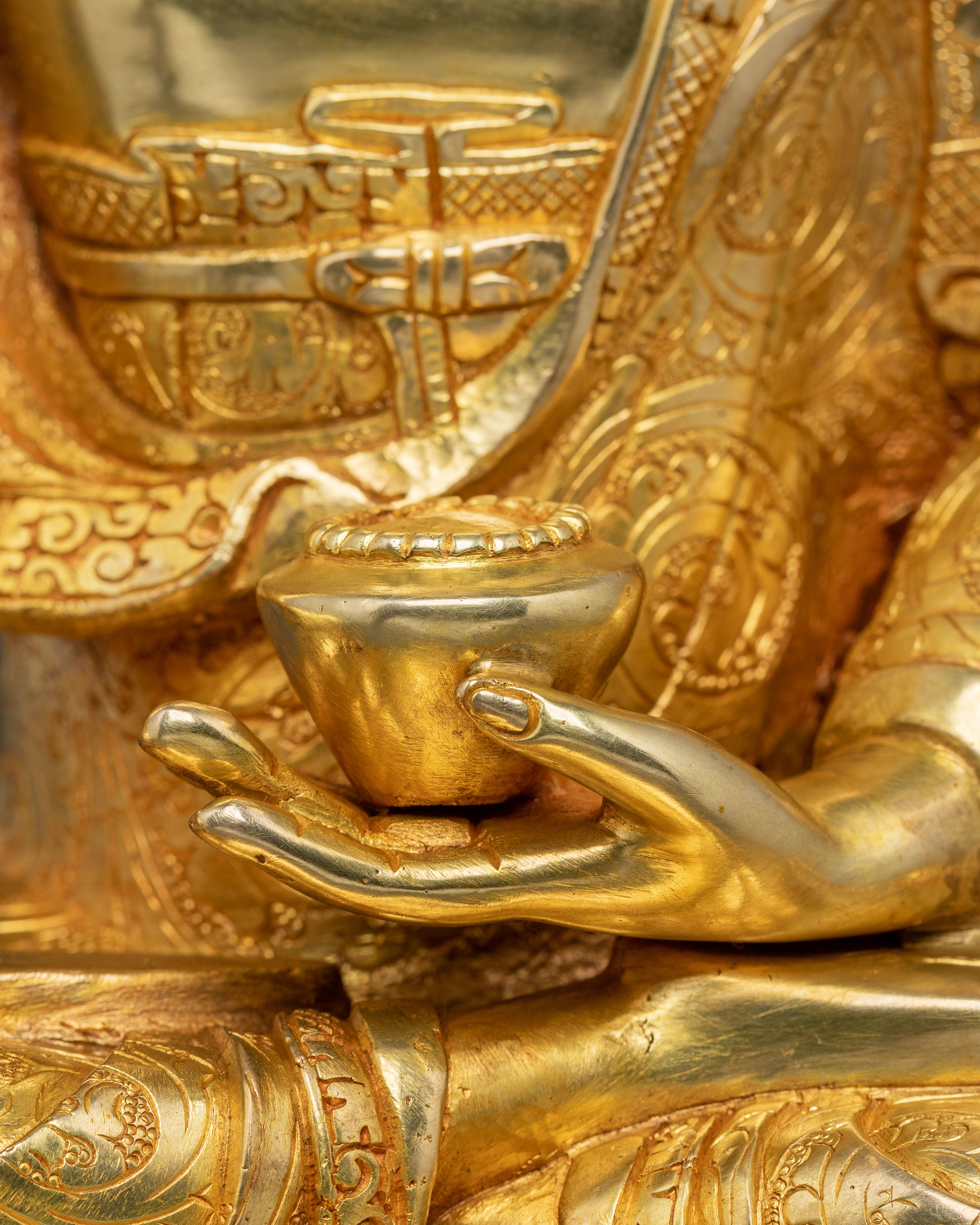 Shakyamuni Buddha Liberation Statue - 24K Gold Gilded Art