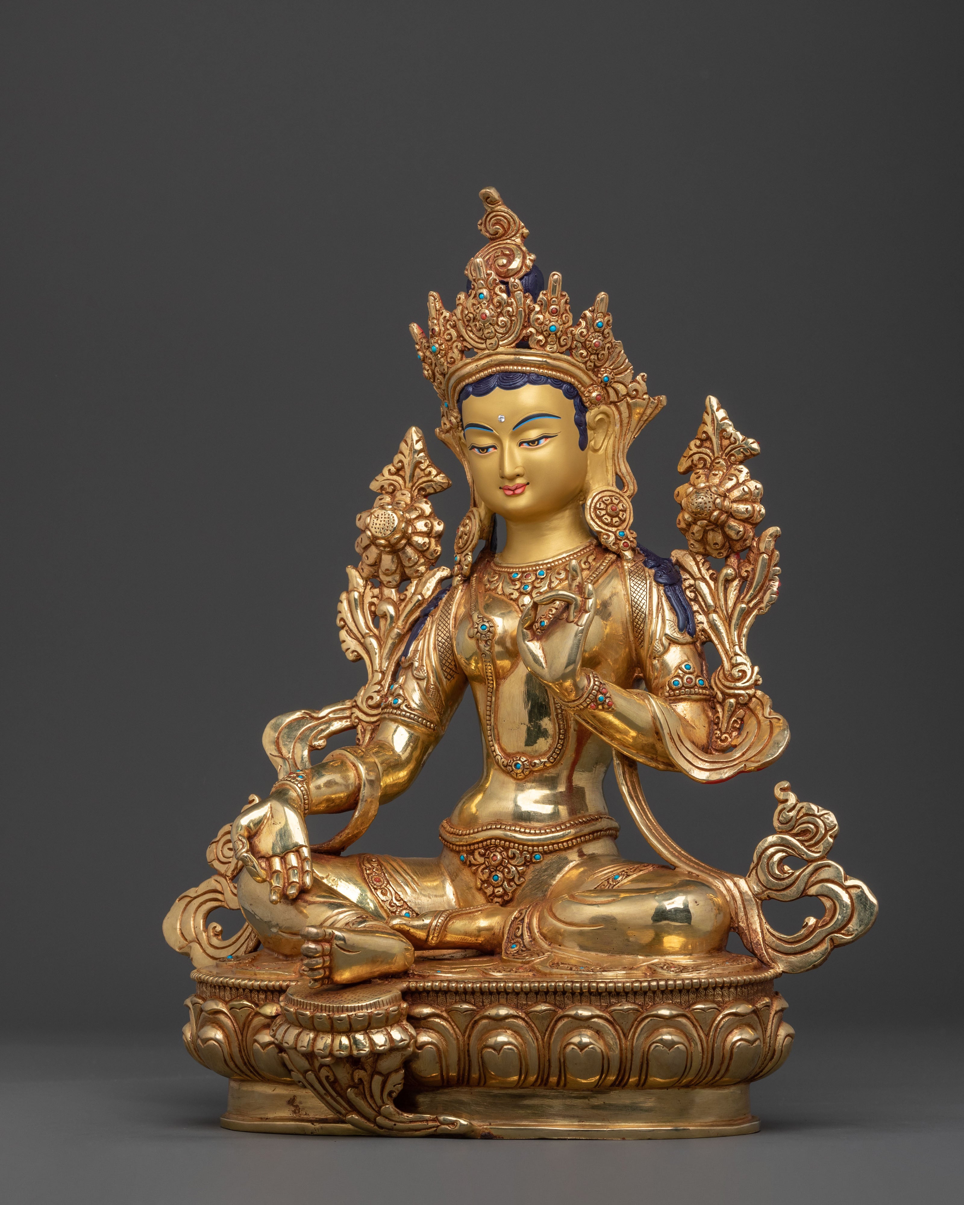 Green Tara Copper Statue | Goddess of Protection