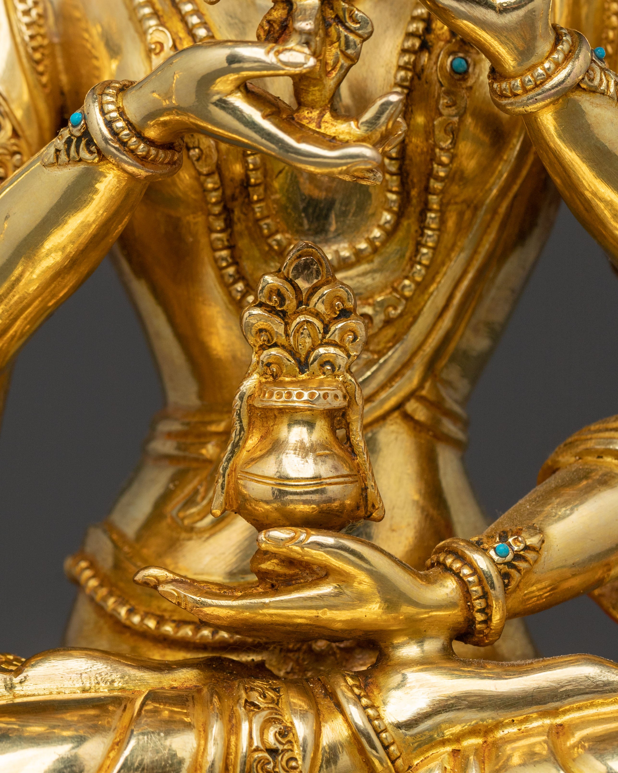 Golden Namgyalma Spiritual Statue | Goddess of Long Life and Purification