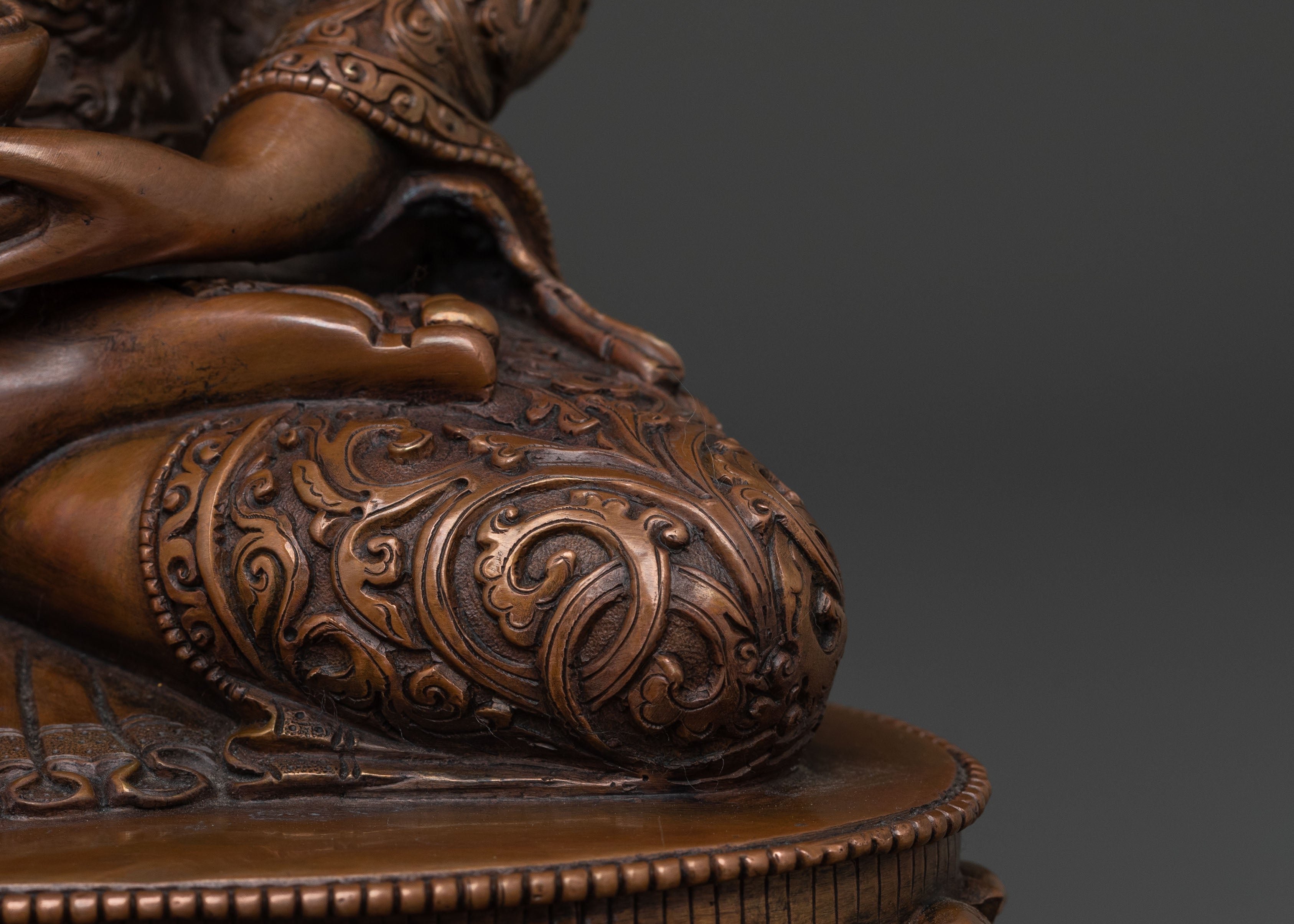 Amitabha Buddha Serene Compassion Statue in Oxidized Copper