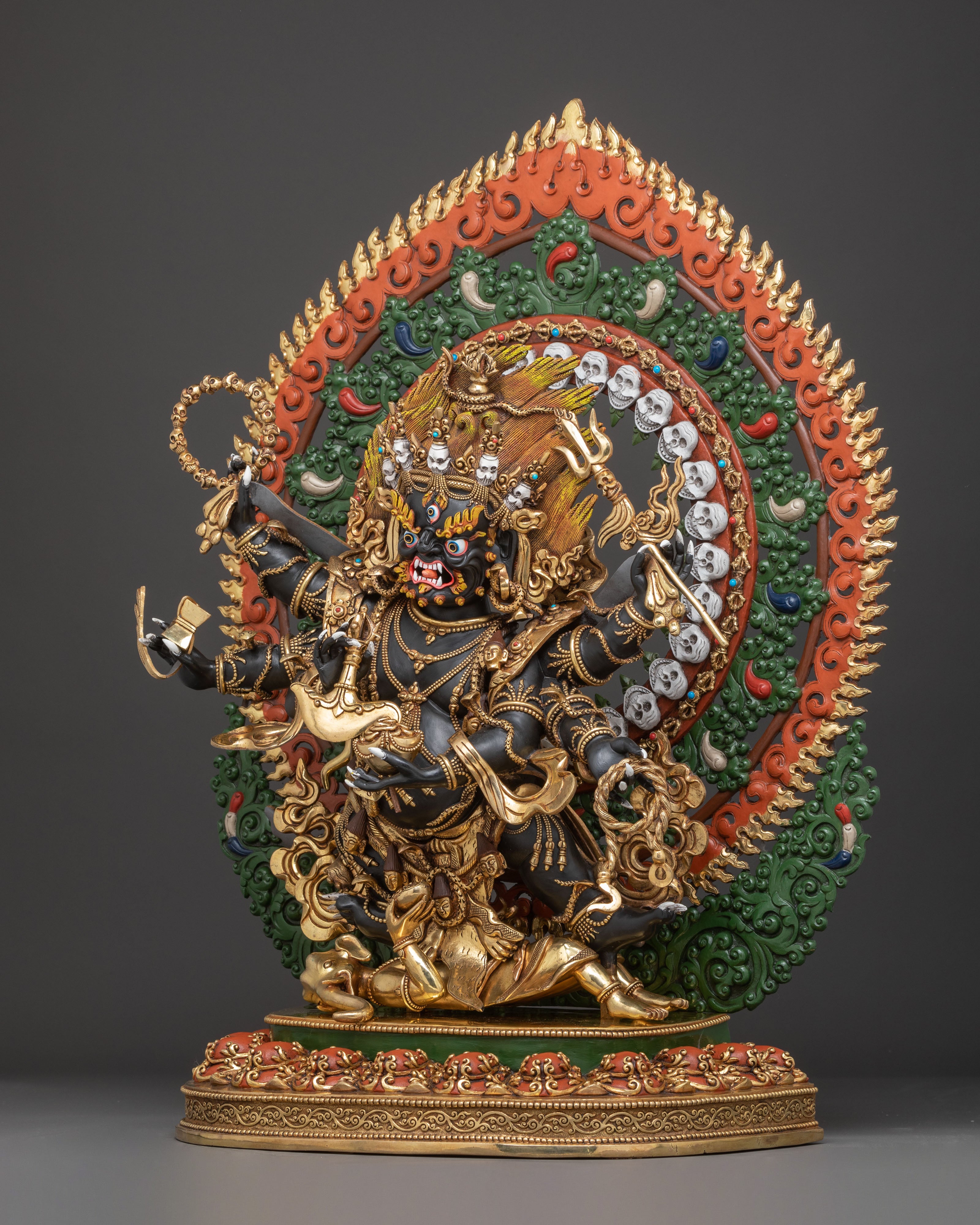 Handmade Magnificent Statue of Six-Armed Mahakala