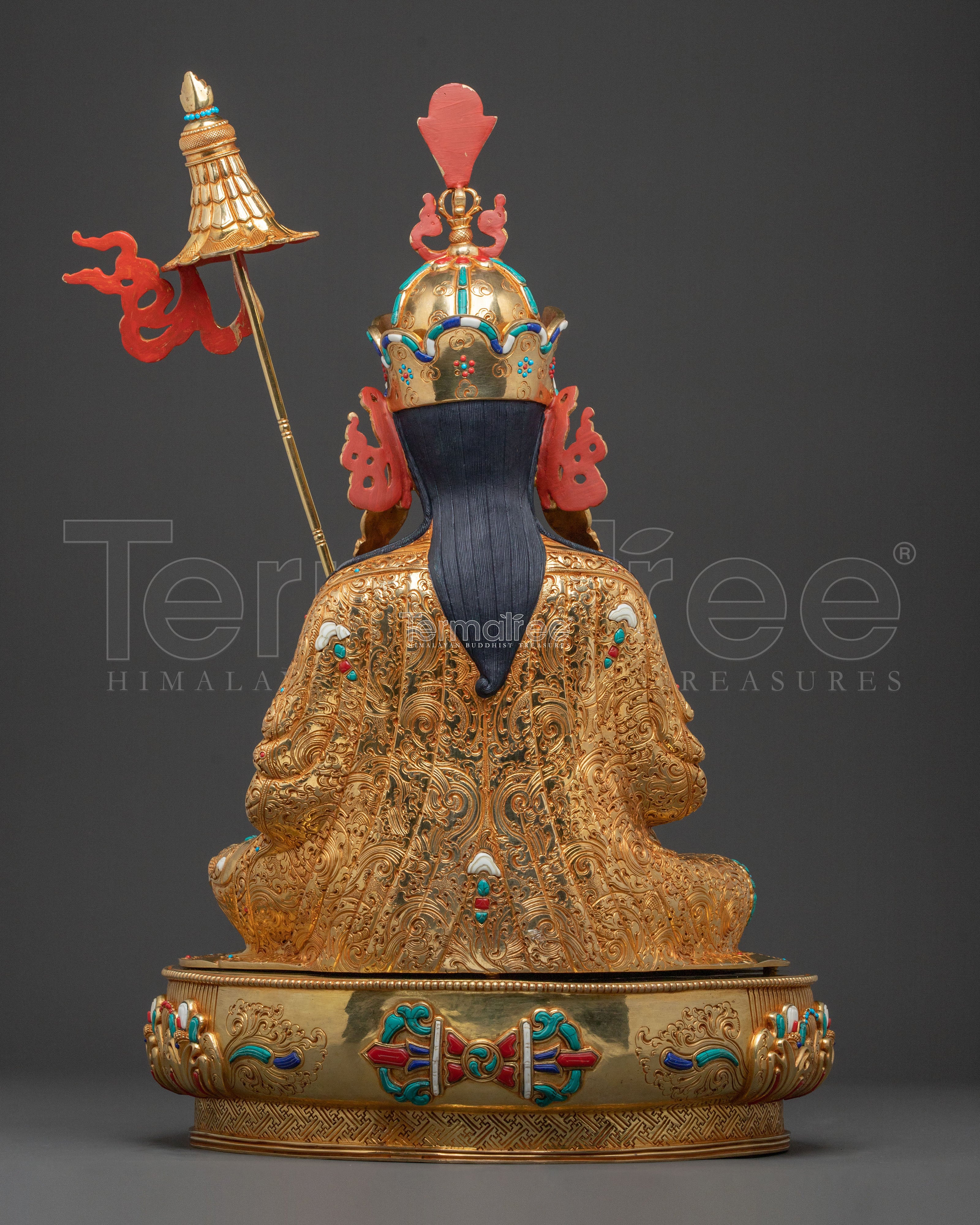 Guru Norla Statue | 24K Gold Gilded Buddhist Master
