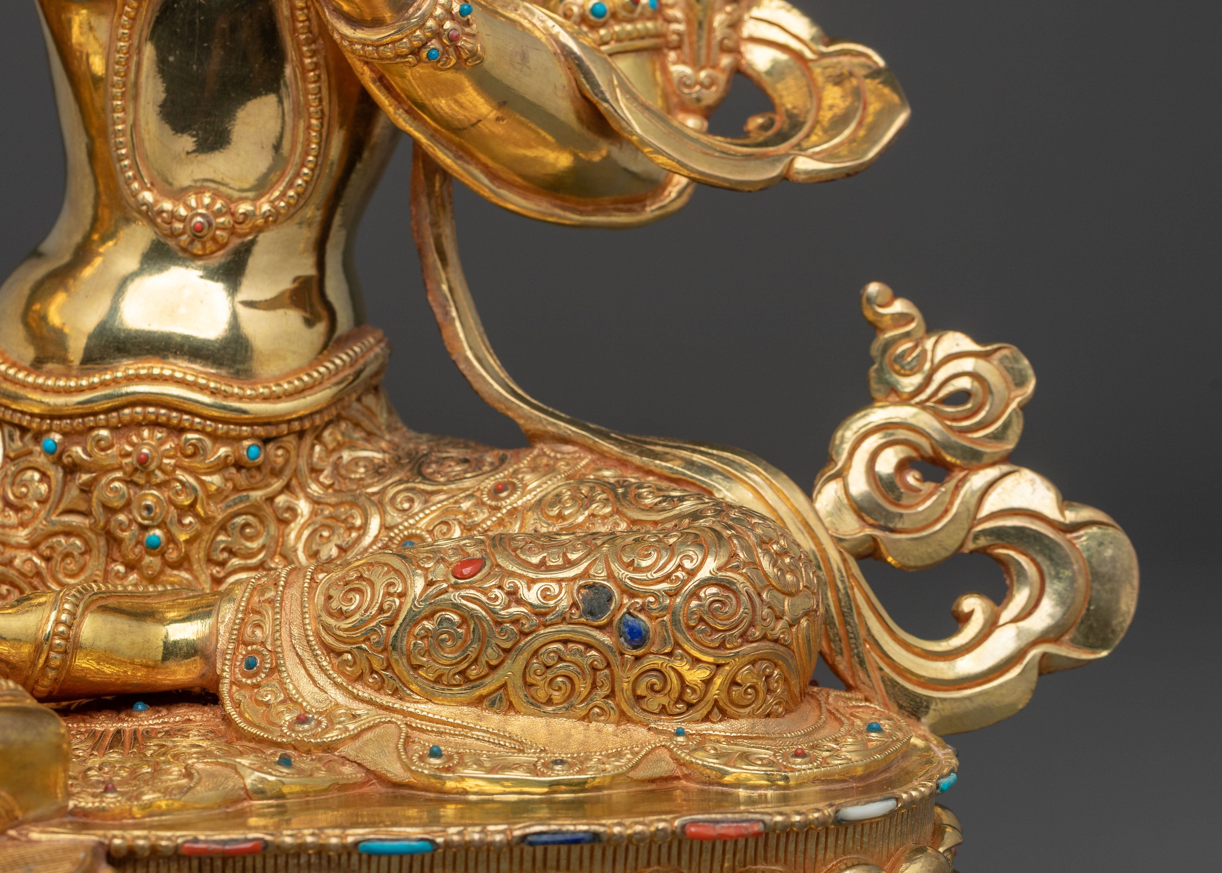 Green Tara Peaceful Statue | 24K Gold Gilded Guardian