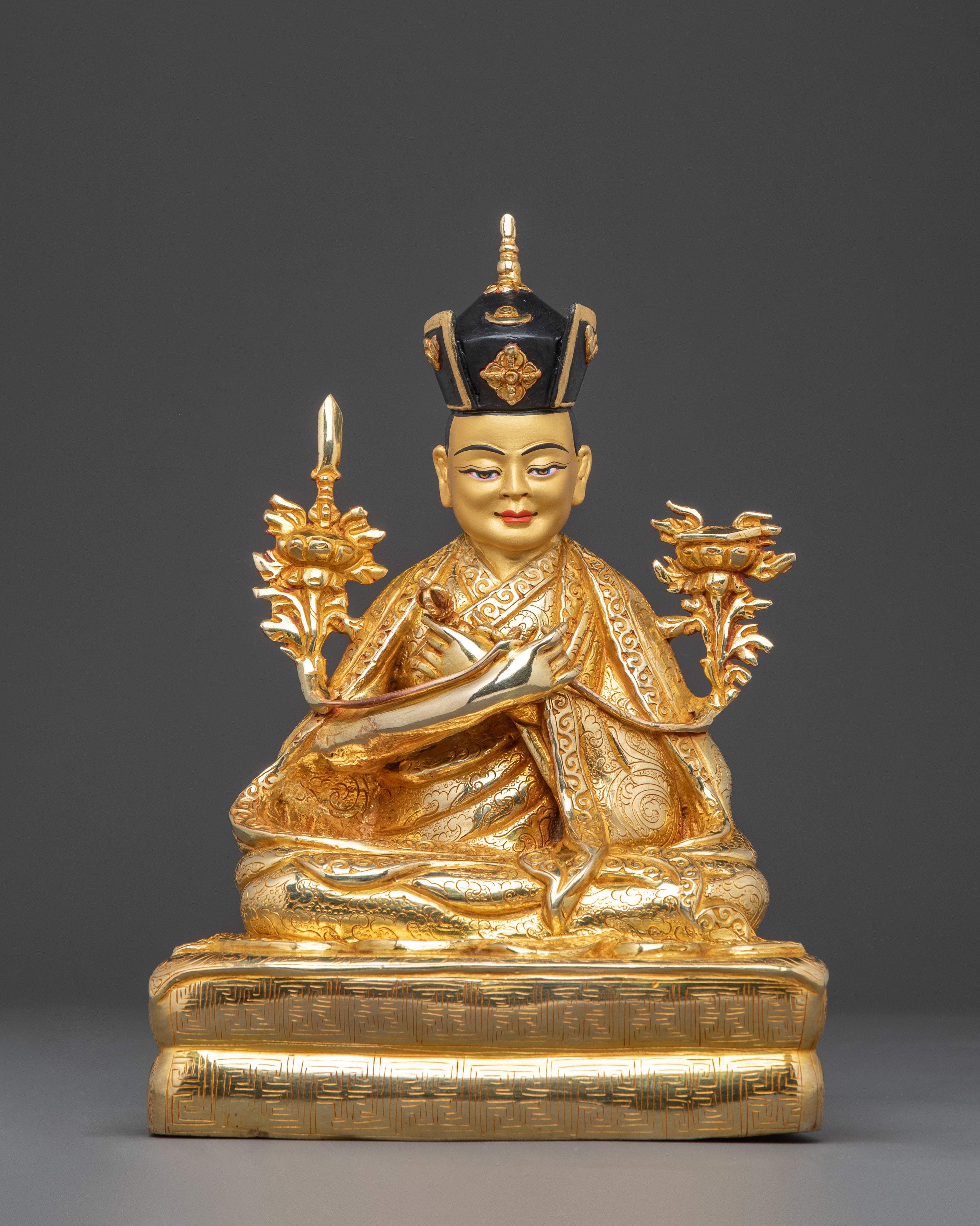 16 Karmapa Statue | Radiant 24K Gold Gilded