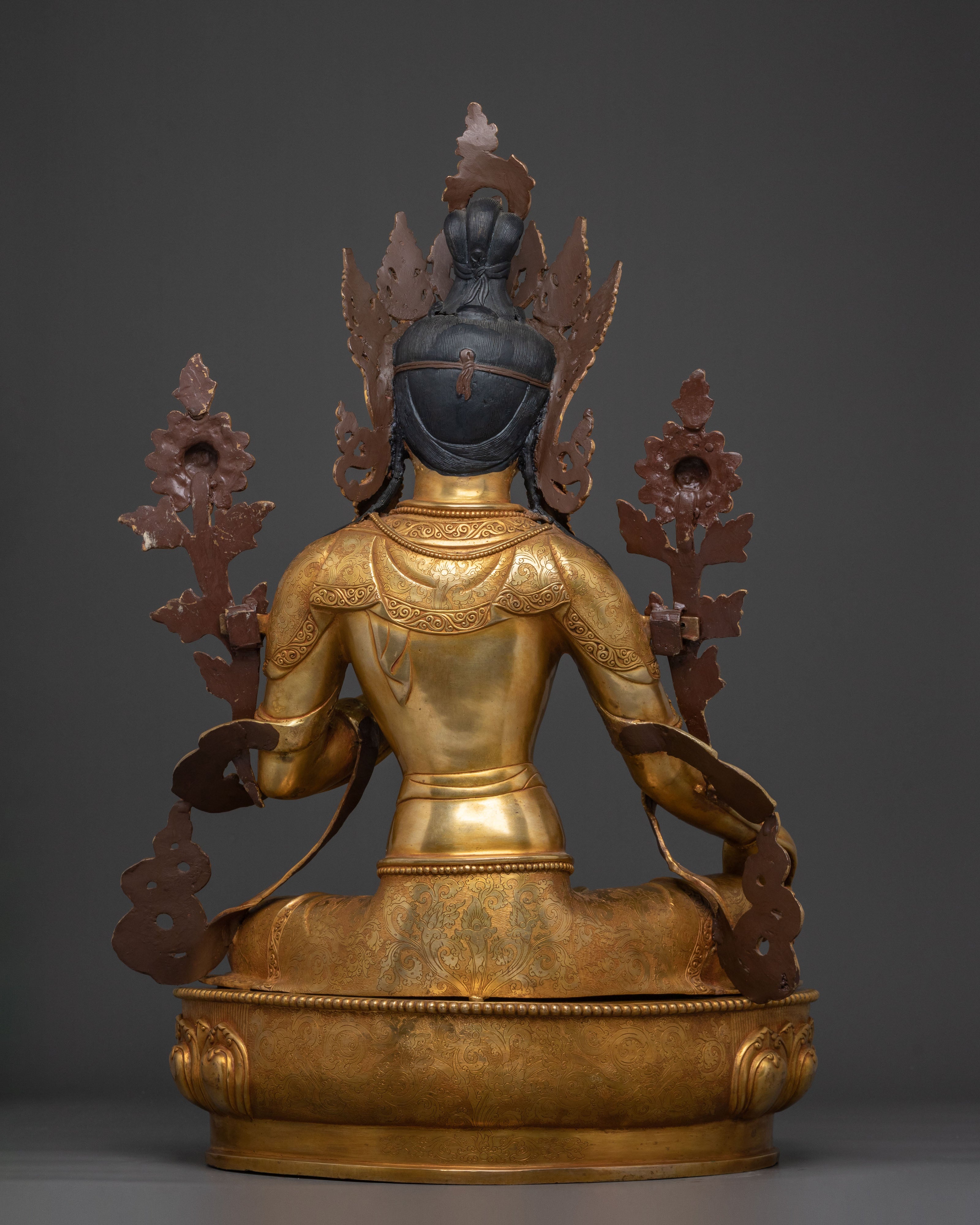 Green Tara Statue | 24K Gold Gilded Serenity