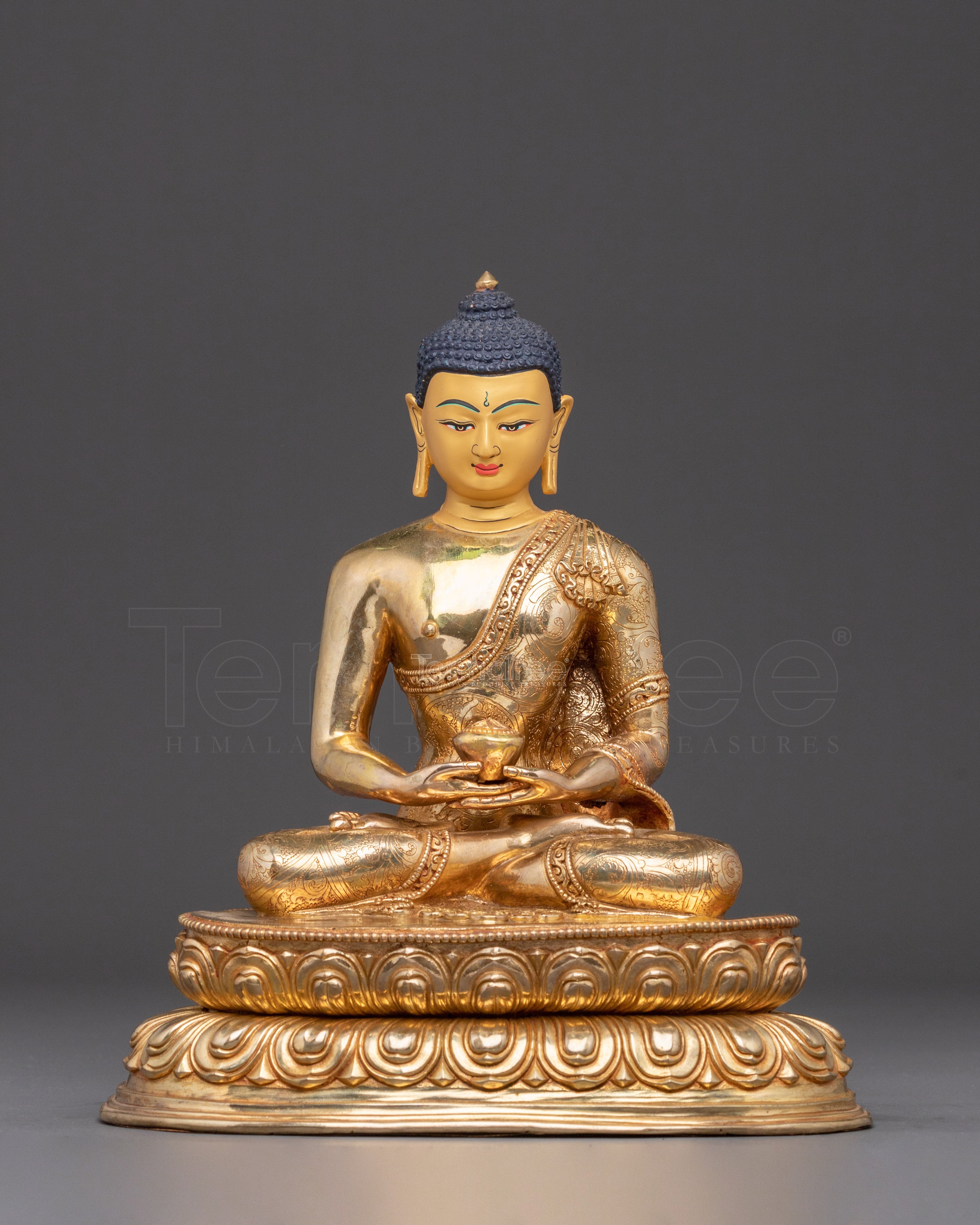 Divine Amitabha Buddha Handmade Statue | 24K Gold Gilded Art