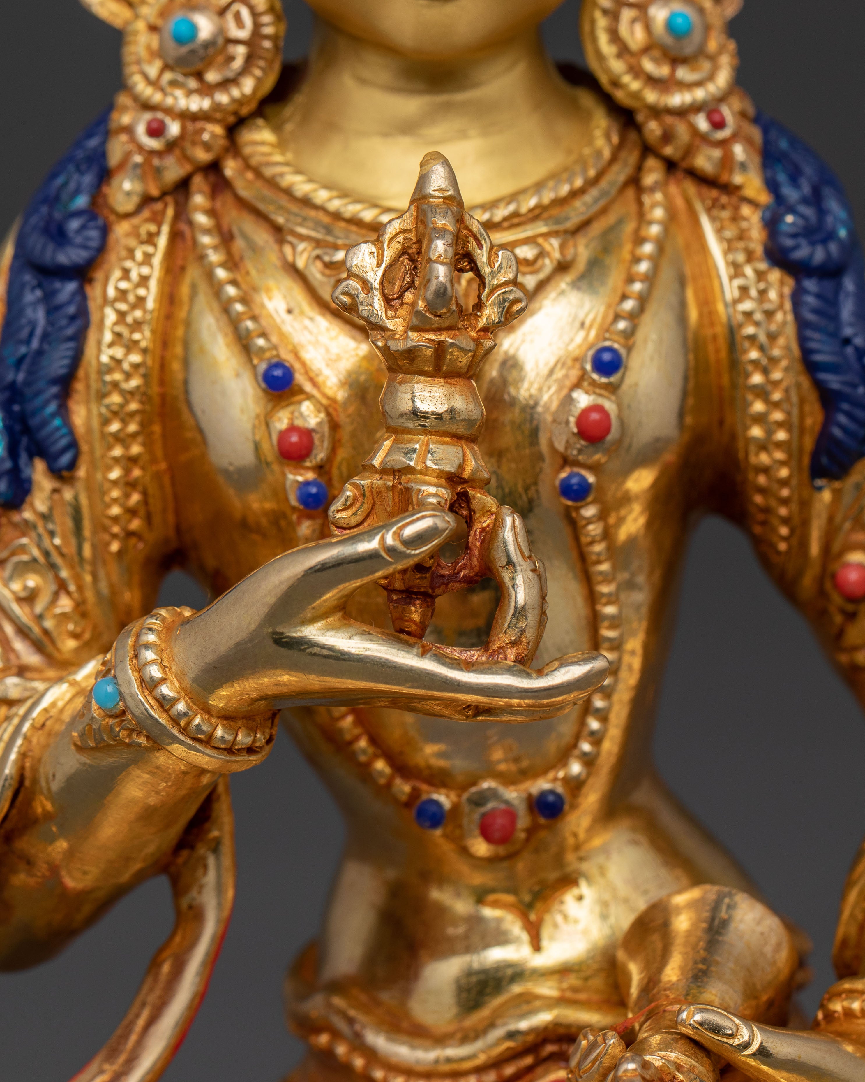 Vajrasattva Buddha | Handcrafted 24K Gold Gilded Statue