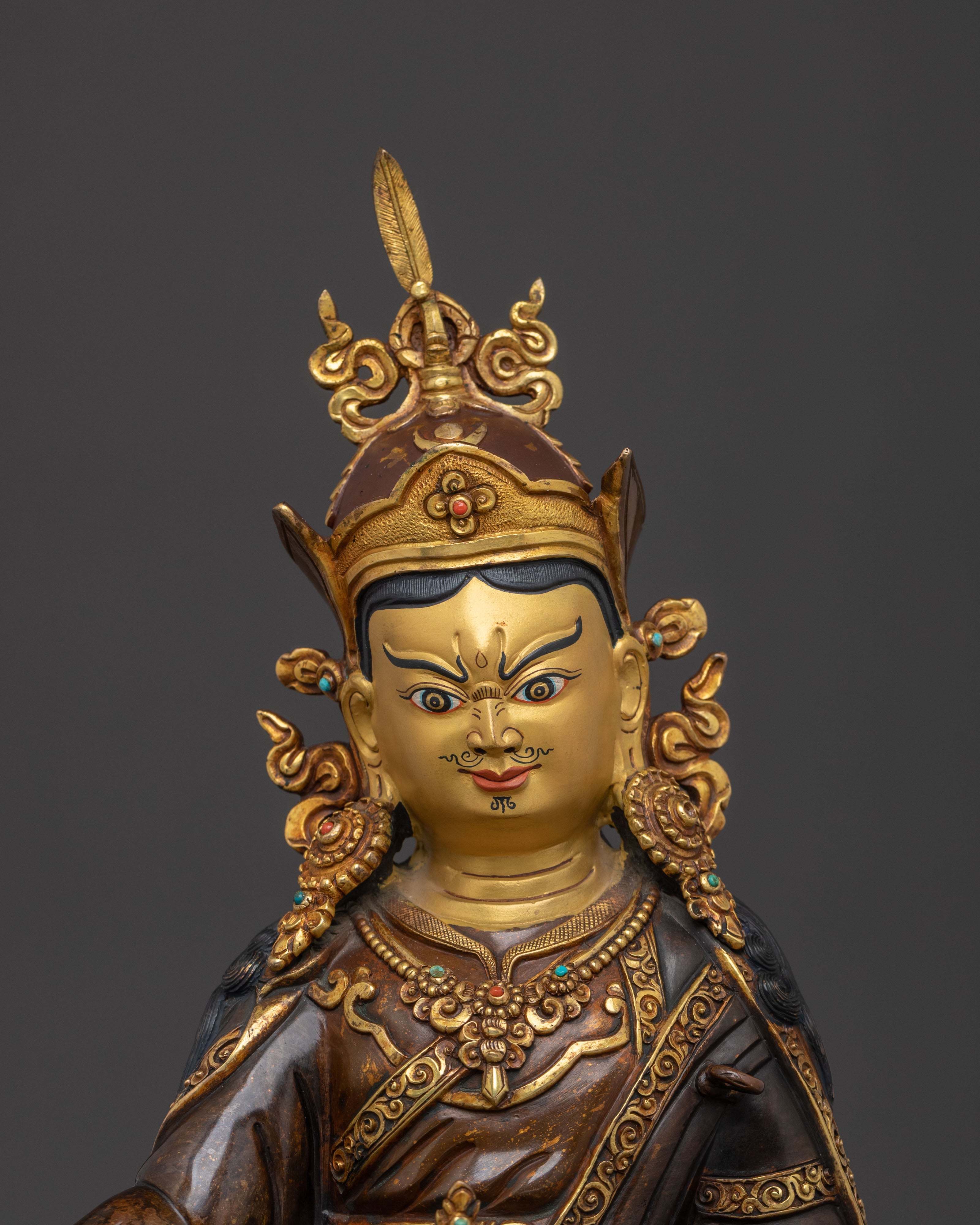 Guru Rinpoche Statue | 24K Gold Gilded Teacher Icon