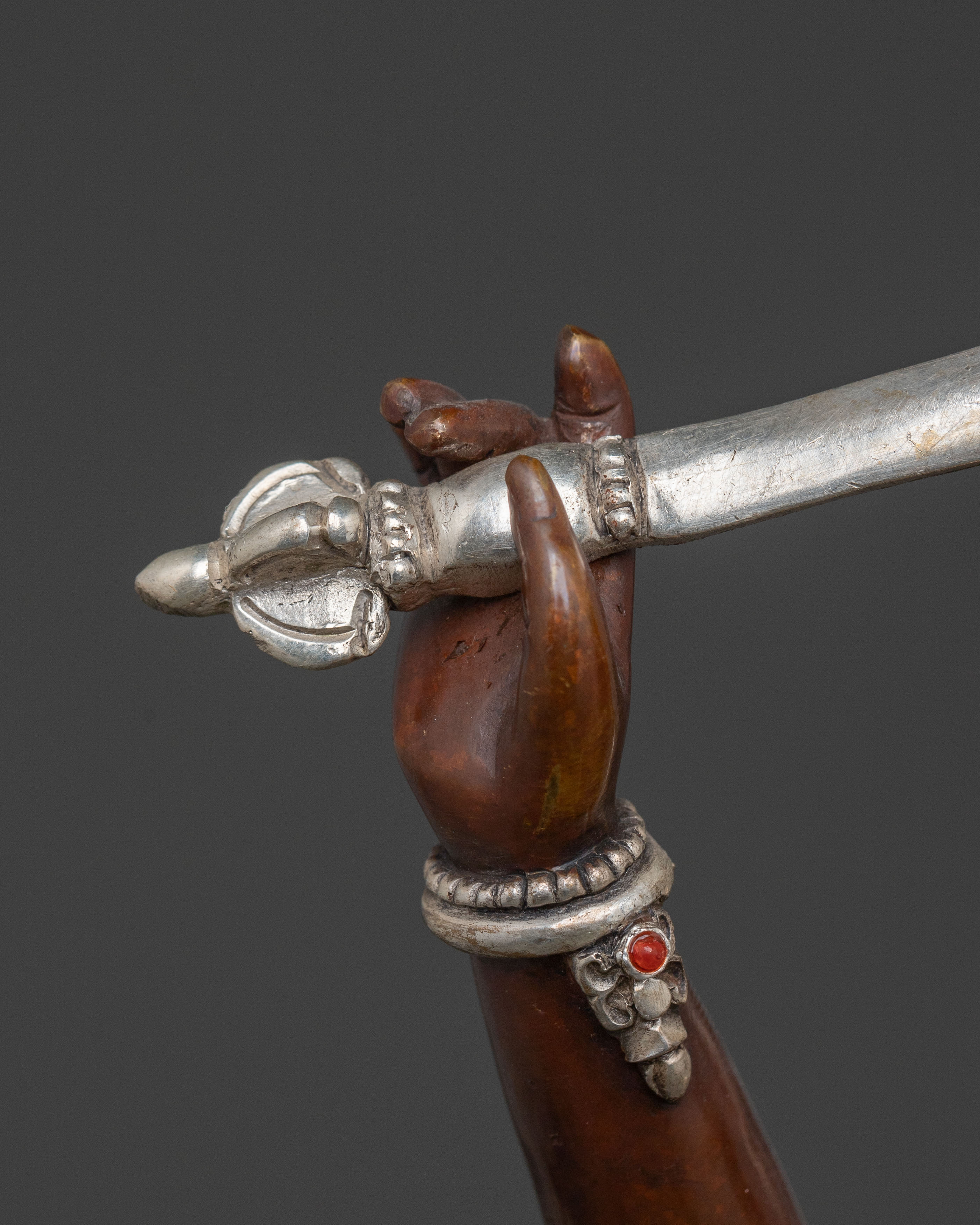 Khadgayogini Fierce Wisdom Statue, Silver-Plated