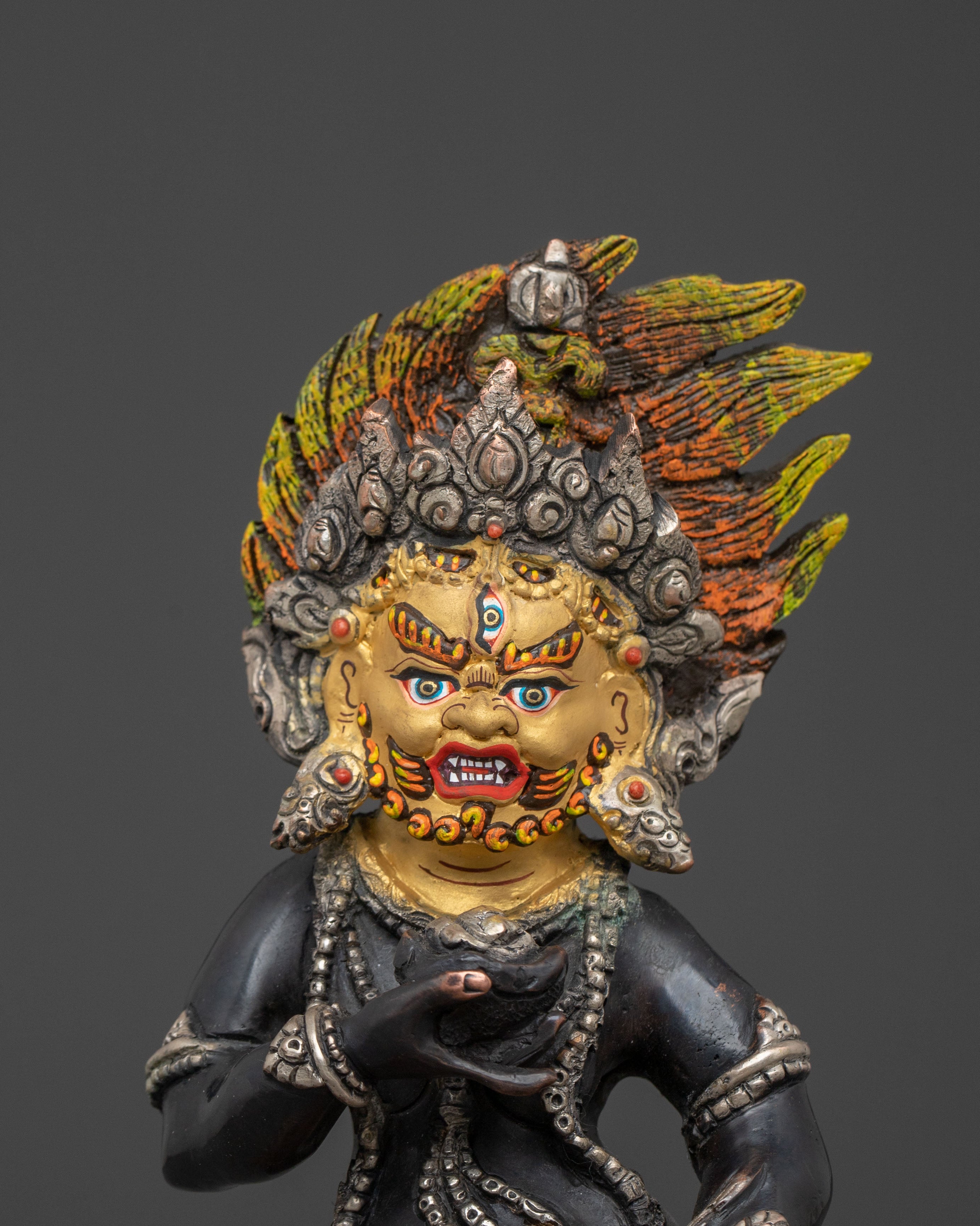 Black Dzambhala Spiritual Statue | Wealth Deity of Prosperity