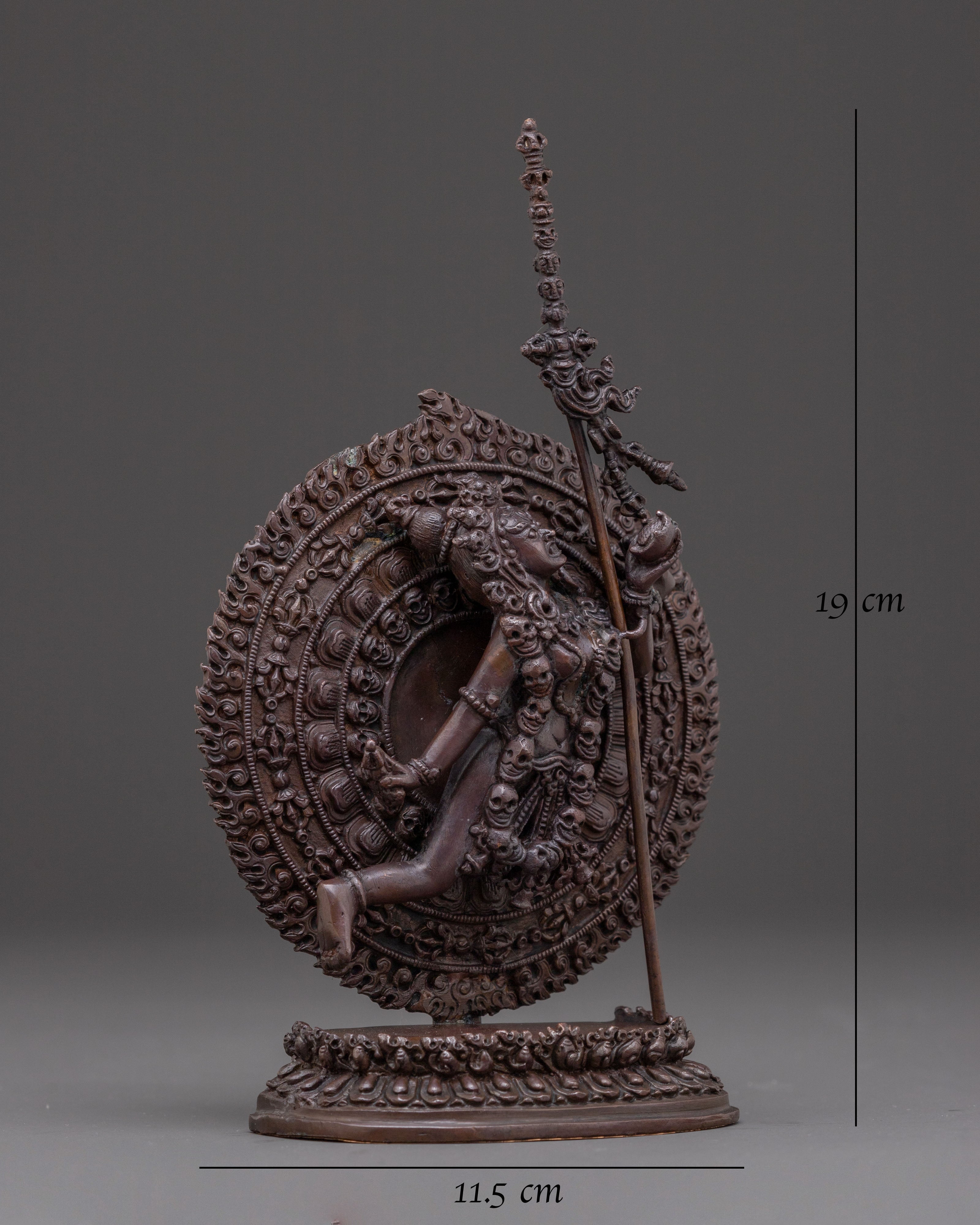 Dakini Queen Vajrayogini Statue for Rituals in Oxidized Copper