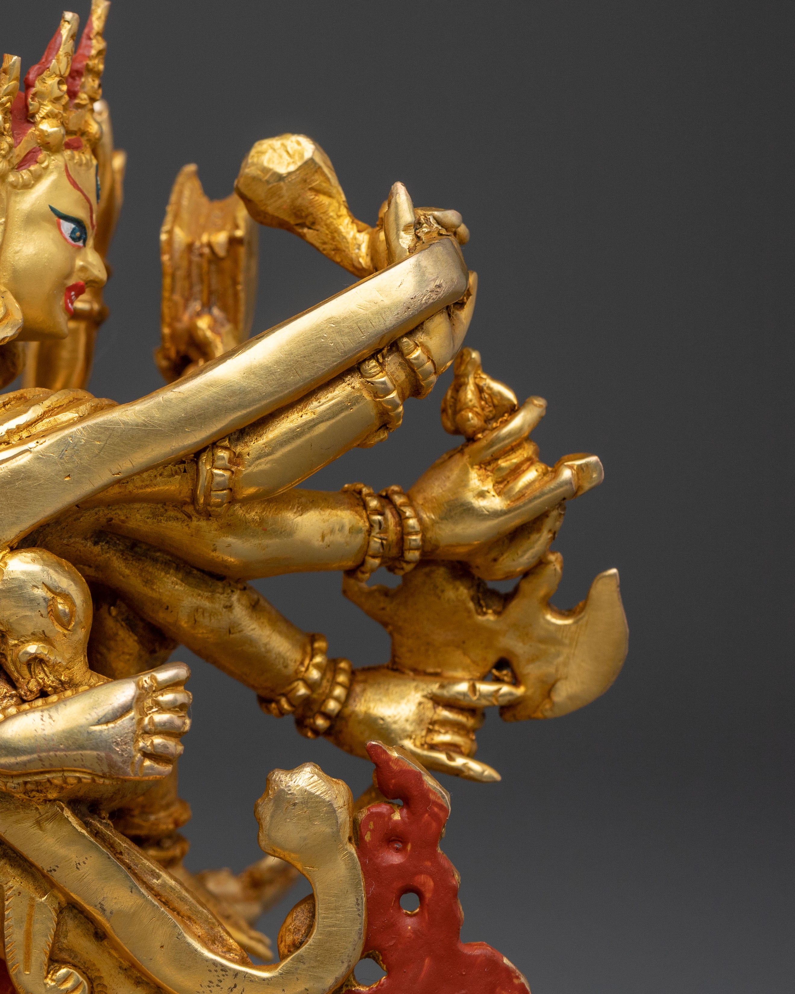 Chakrasamvara Sacred 24K Gold Gilded Statue with Consort