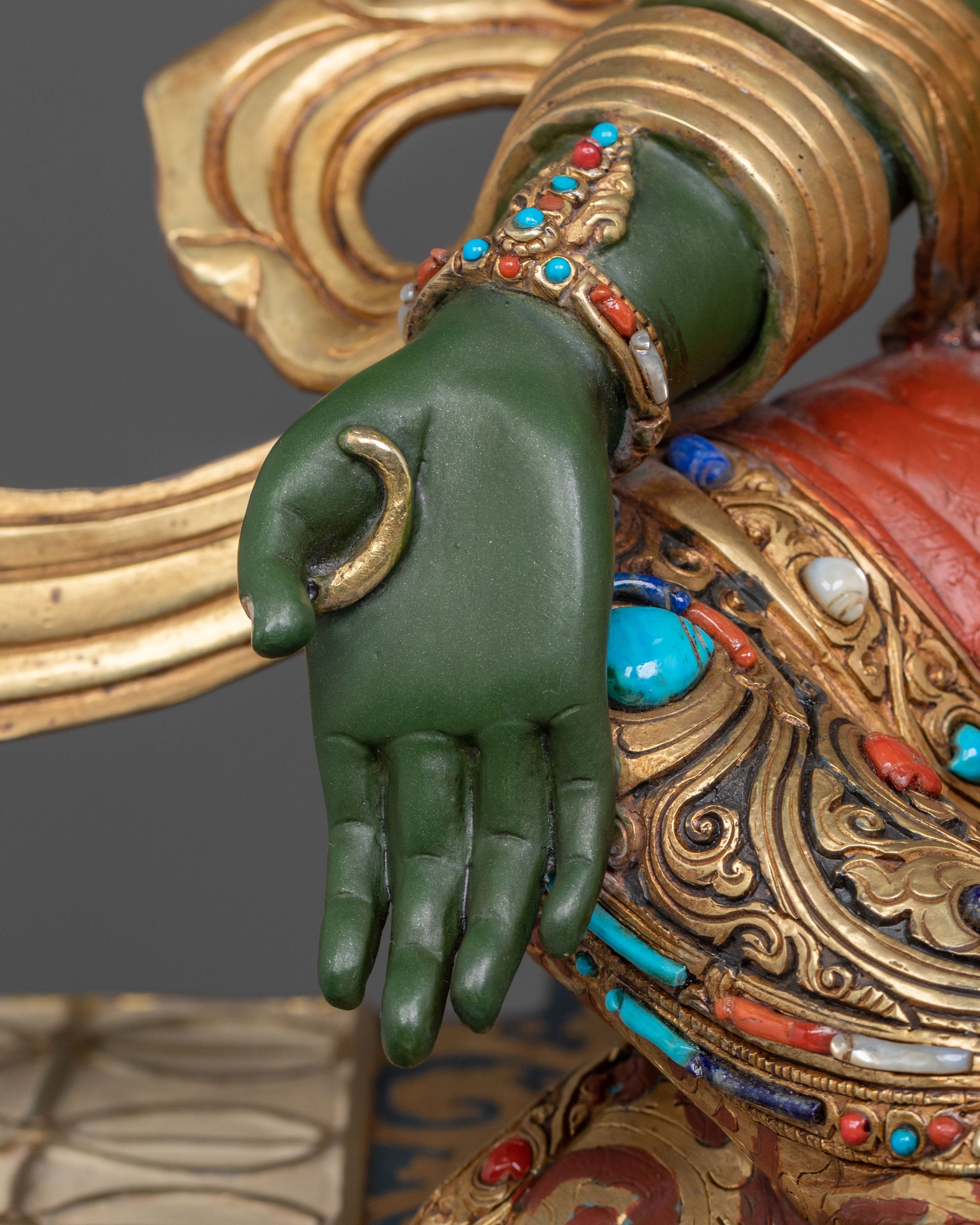 Handmade Green Tara Spiritual Statue | Home Decor