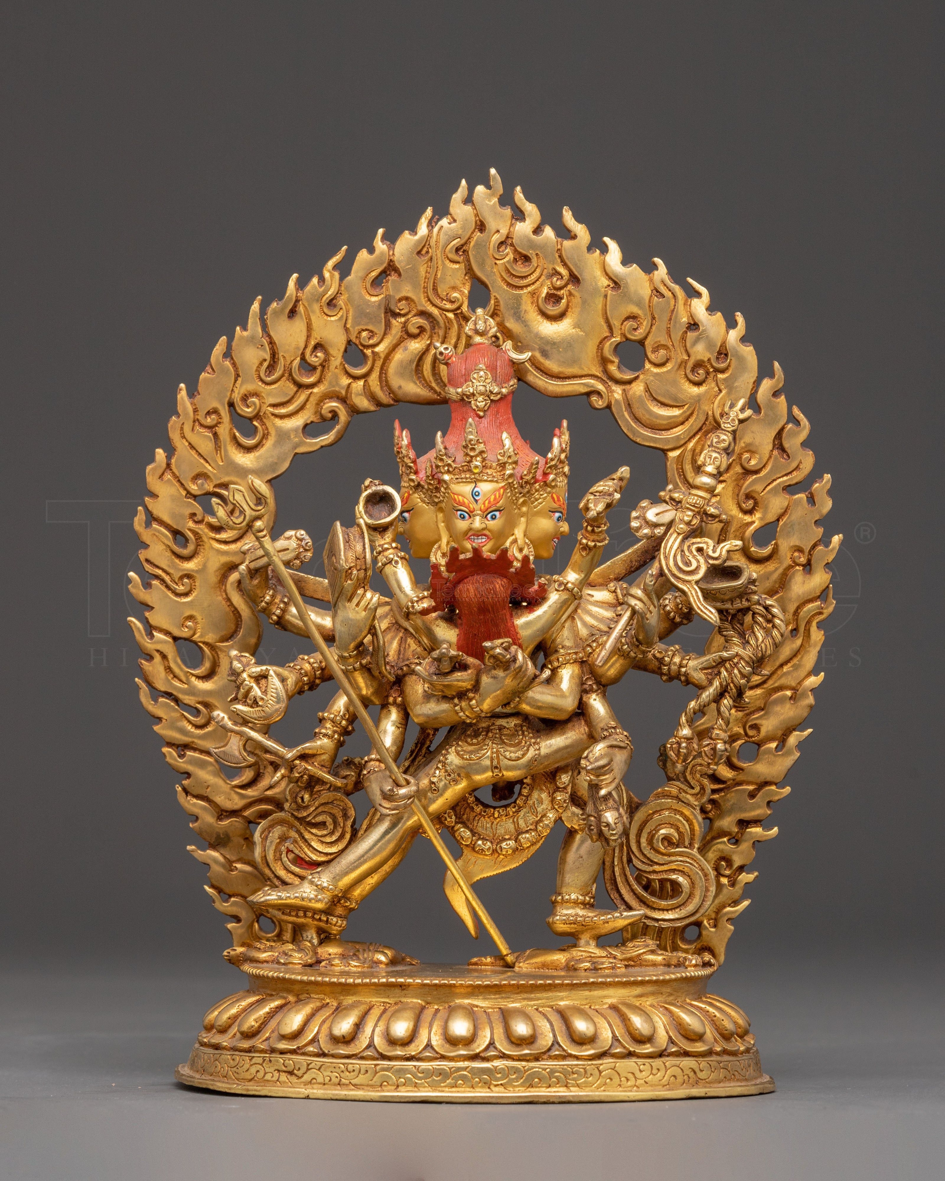 Exquisite 24K Gilded Handmade Chakrasamvara Golden Statue