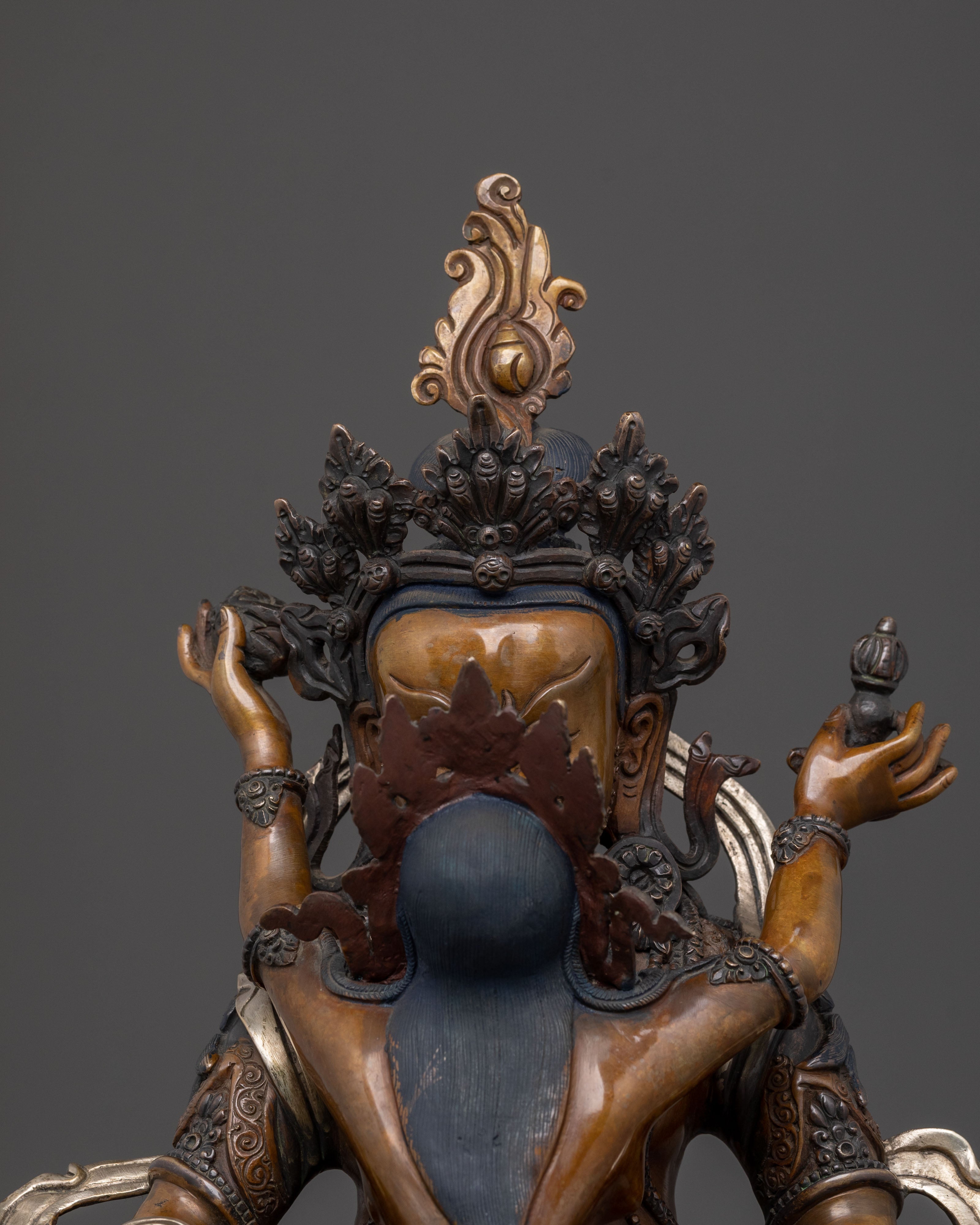 Handcrafted Green Dzambhala Spiritual Statue