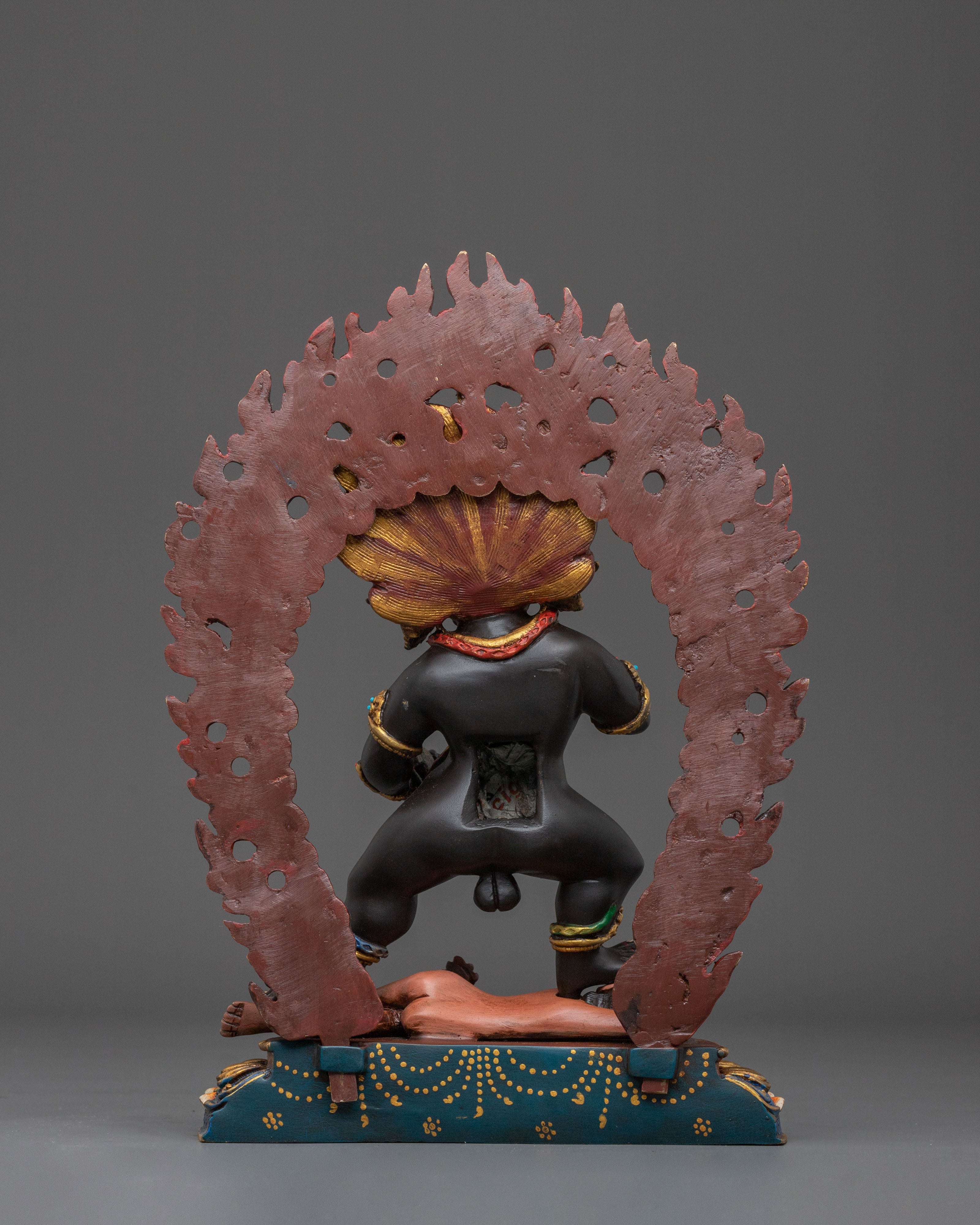 Black Dzambhala Sacred Statue: Buddhist Wealth Deity