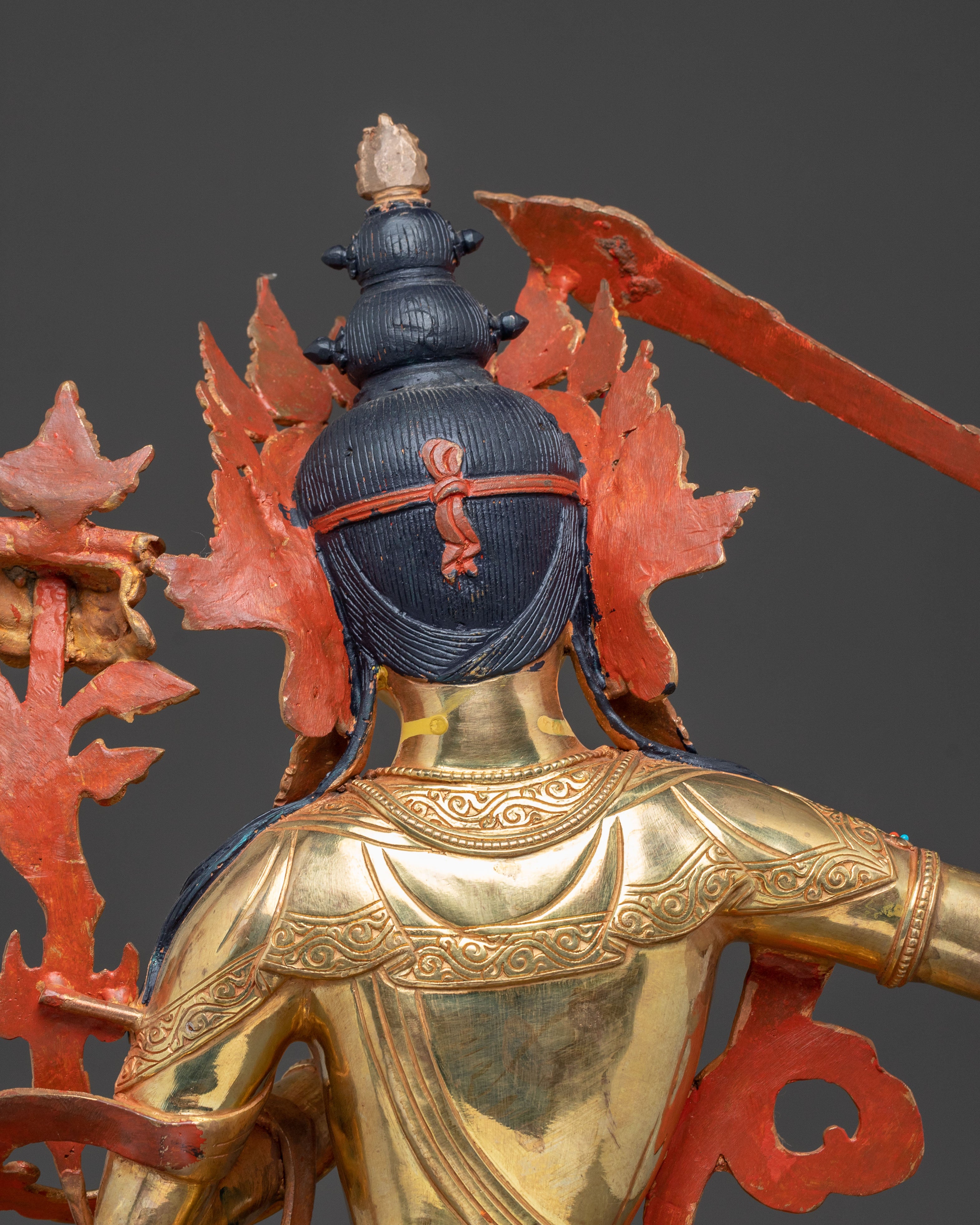 Golden Manjushri Bodhisattva Statue | Embodiment of Wisdom
