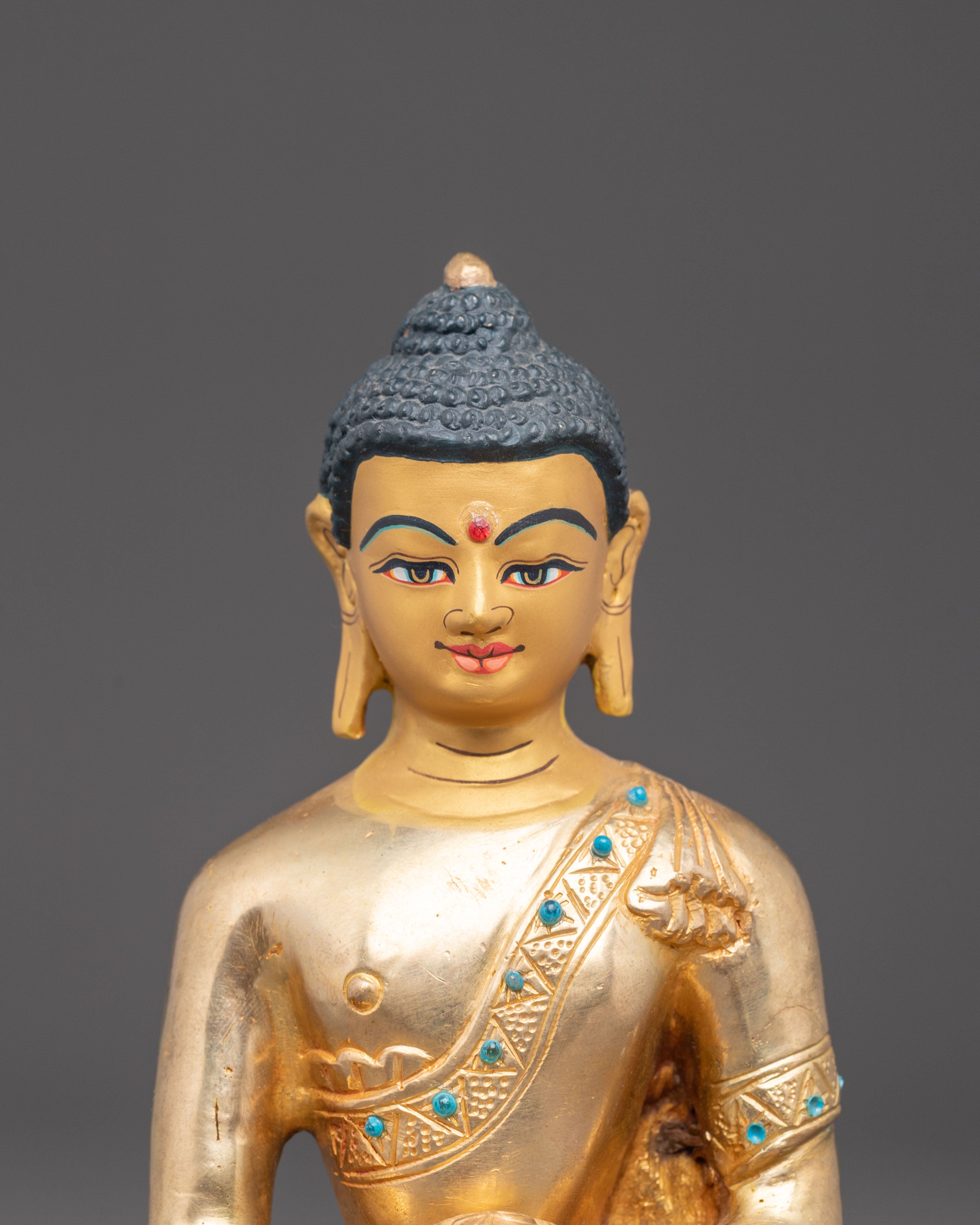 Handmade Copper Statue of Buddha Shakyamuni | Meditation and Altar Decor