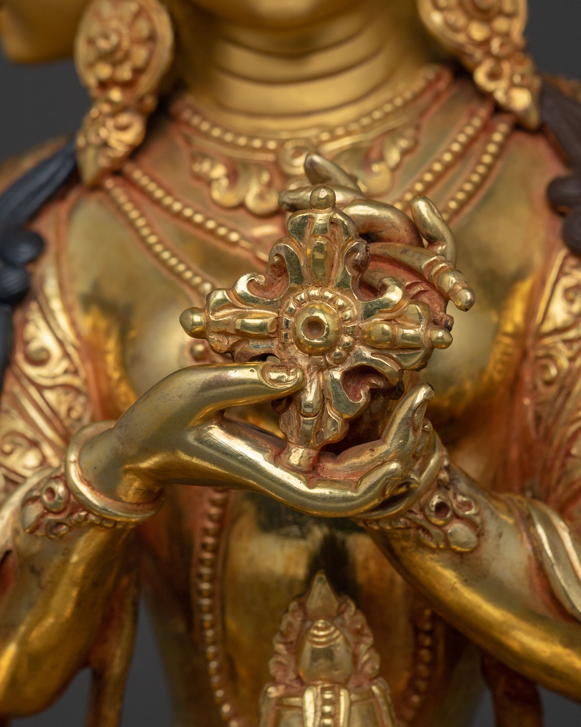 A Radiant Handmade Namgyalma Statue Set | 24K Gold Glided