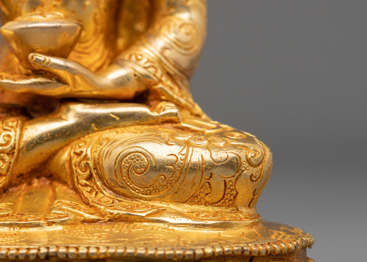 Shakyamuni Buddha Sculpture | 24K Gold Gilded