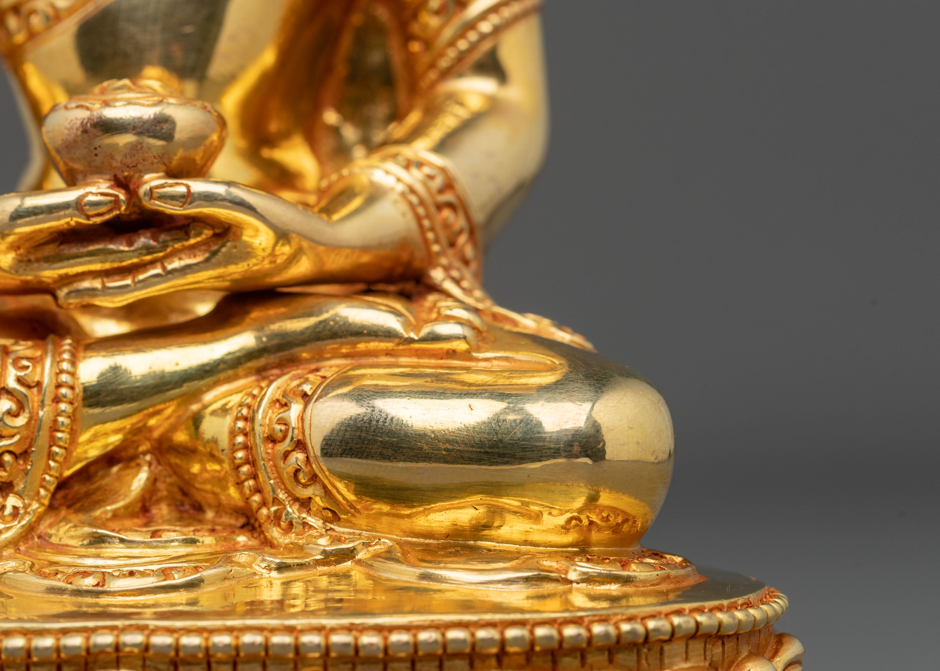 Amitabha Buddha Copper Statue | 24K Gold Gilded Figurine