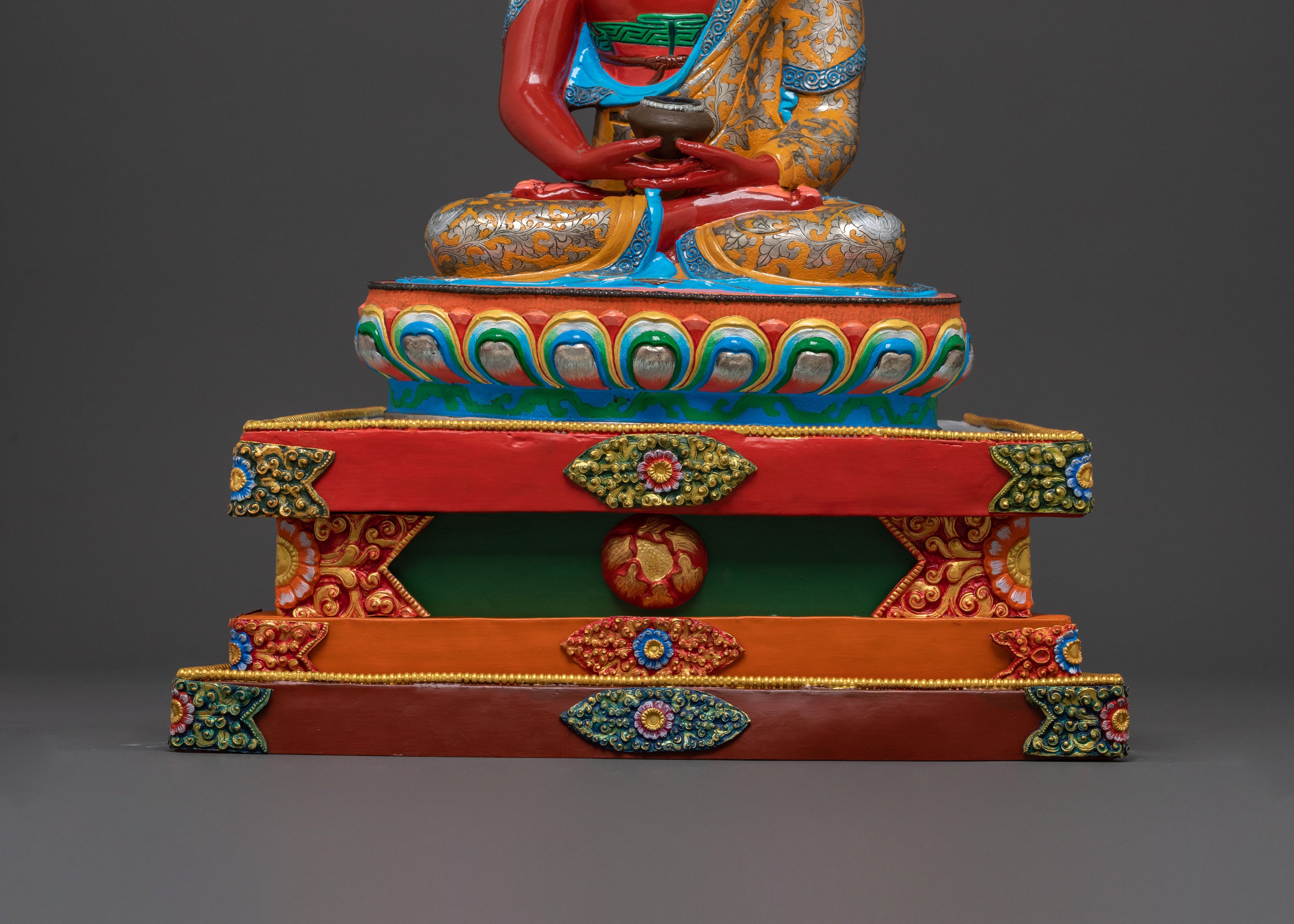 Amitabha Buddha On Throne | Radiant 24K Gold Glided