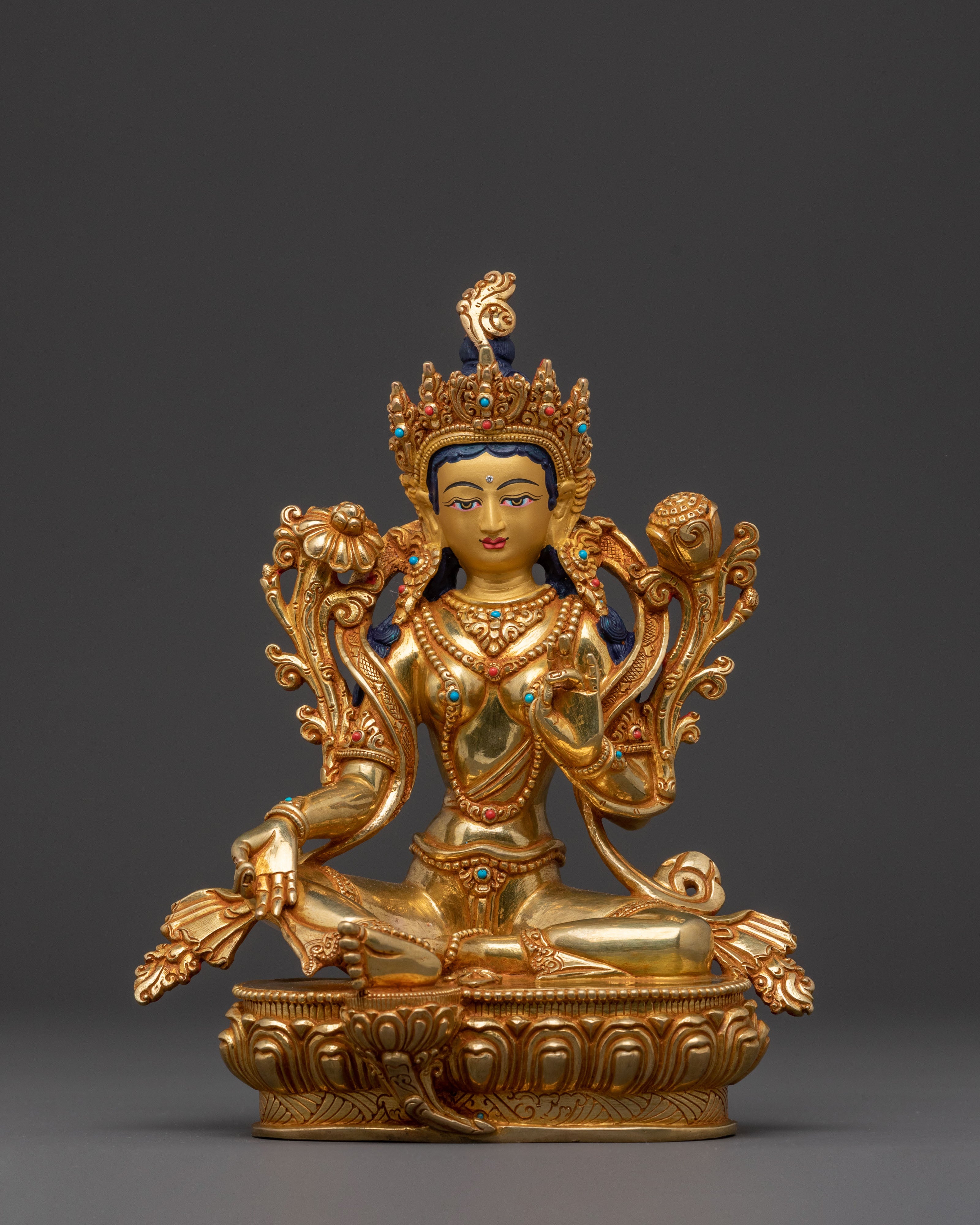 Green Tara Traditional Statue | Tibetan Goddess