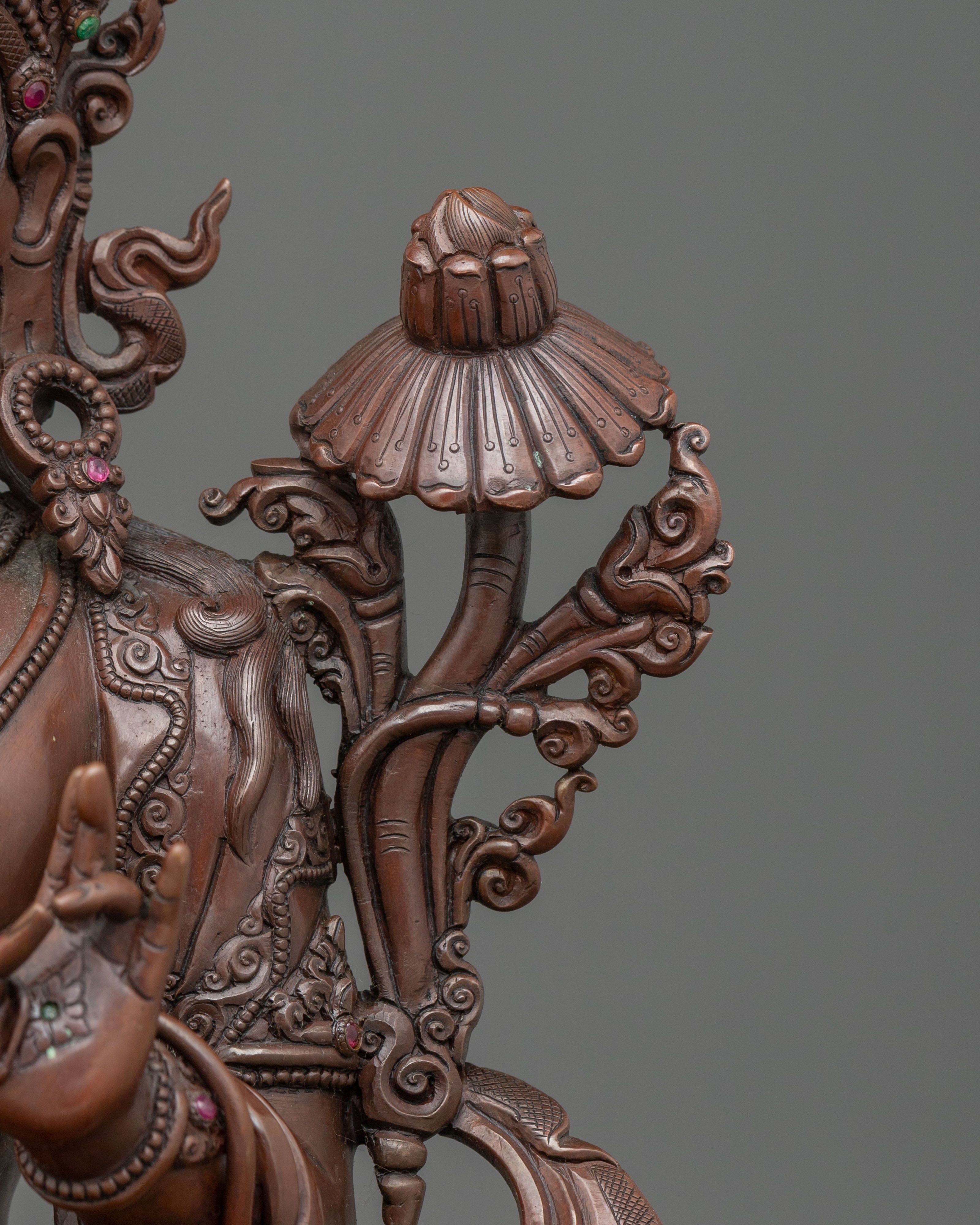 Bodhisattva Sacred Figurine | Oxidized Copper Statue