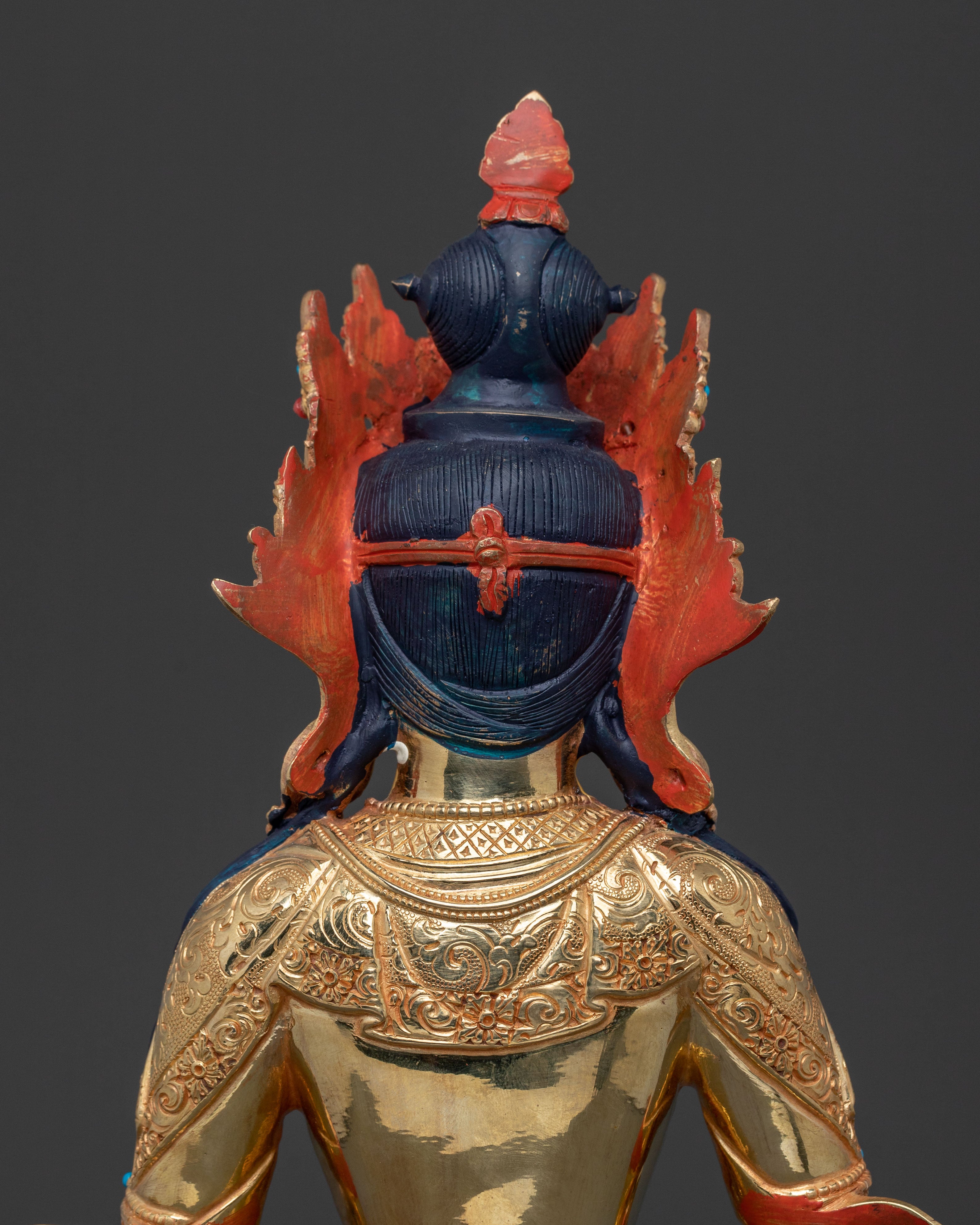 Amitayus Buddha Immortality Statue, Gold Gilded