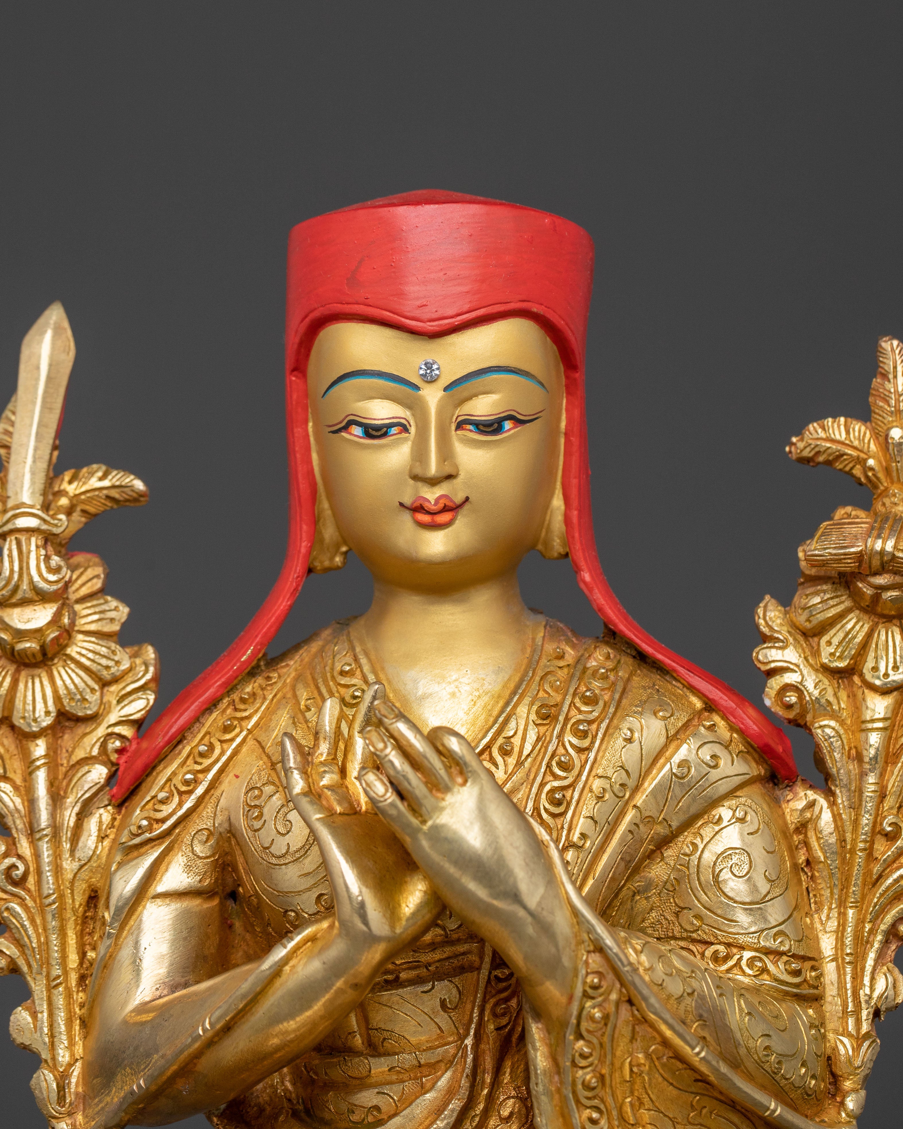 Tsongkhapa Master Statue in 24K Gold