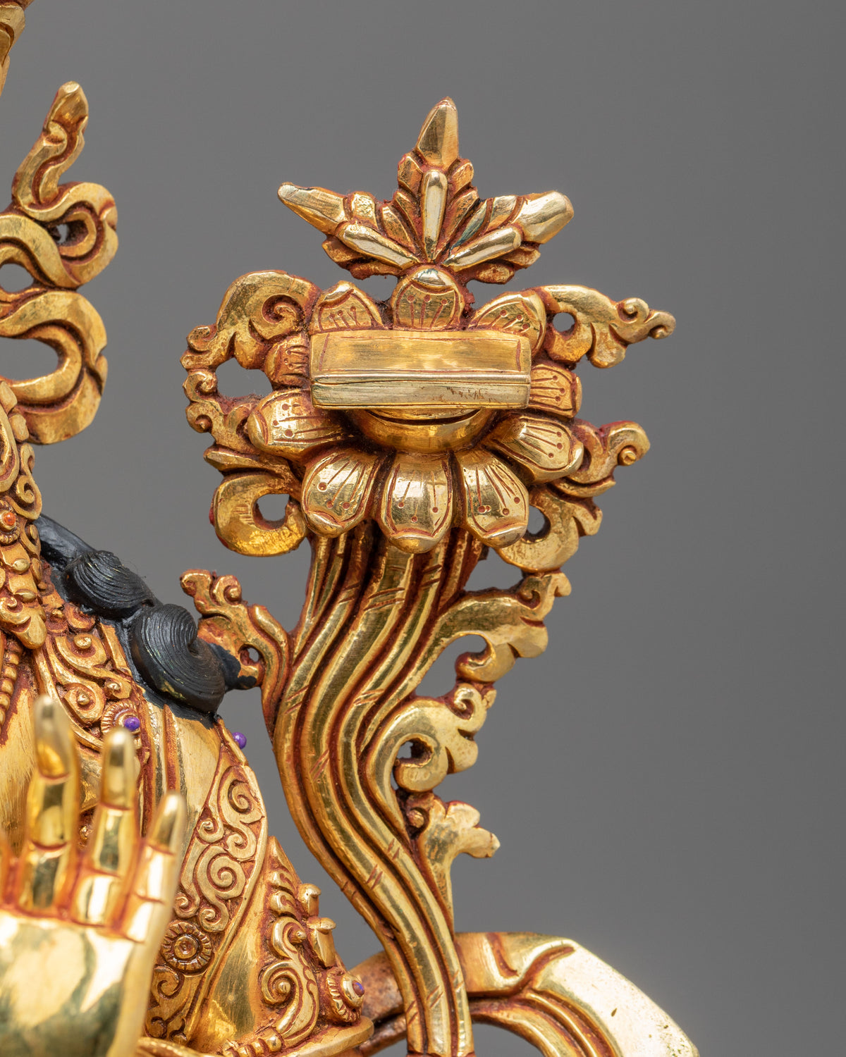 Manjushri 24K Gold Gilded Statue | Meditation Shrine