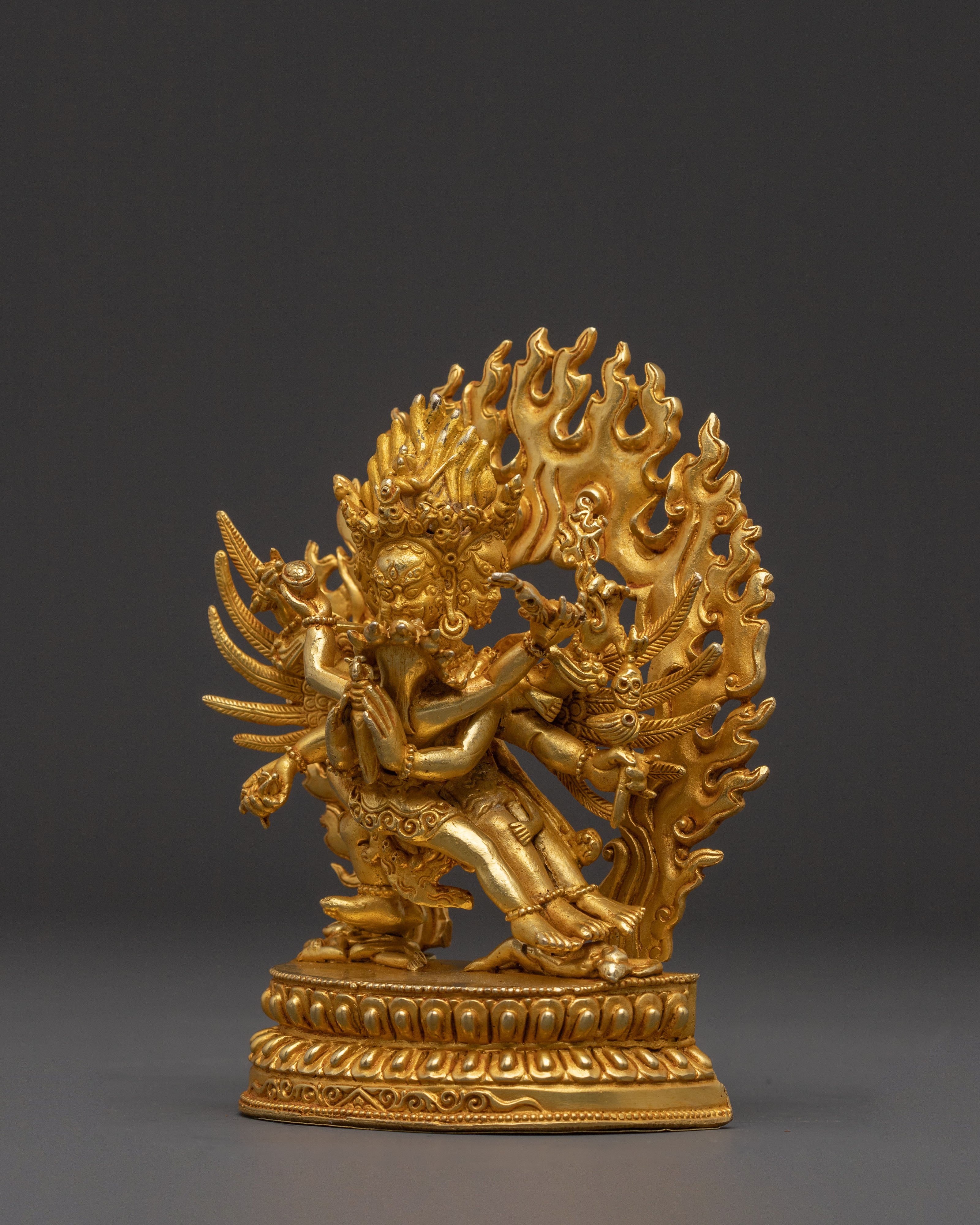 Vajrakilaya Traditional Statue – Sacred Protector Gold Finish