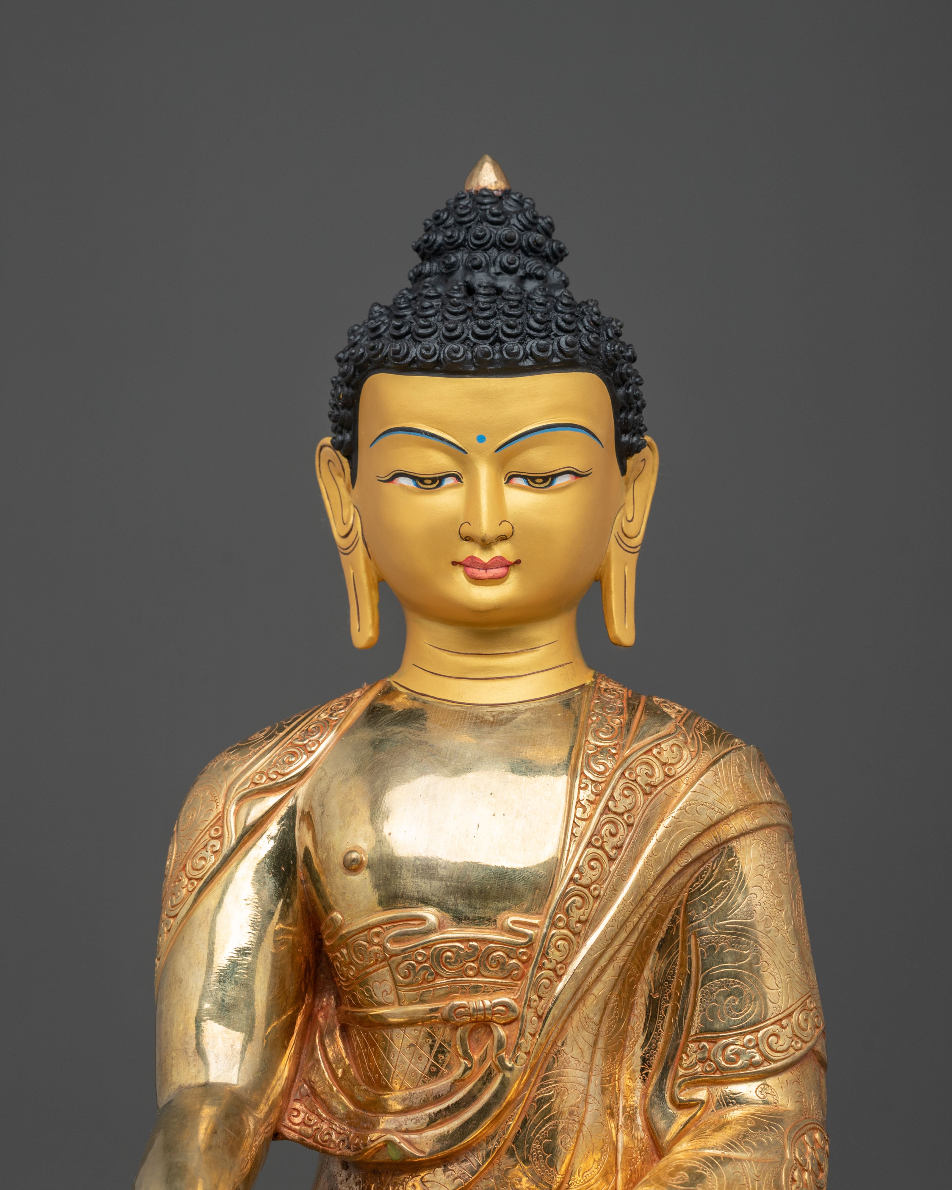Shakyamuni Buddha Statue | Serene 24K Gold-Plated Figurine