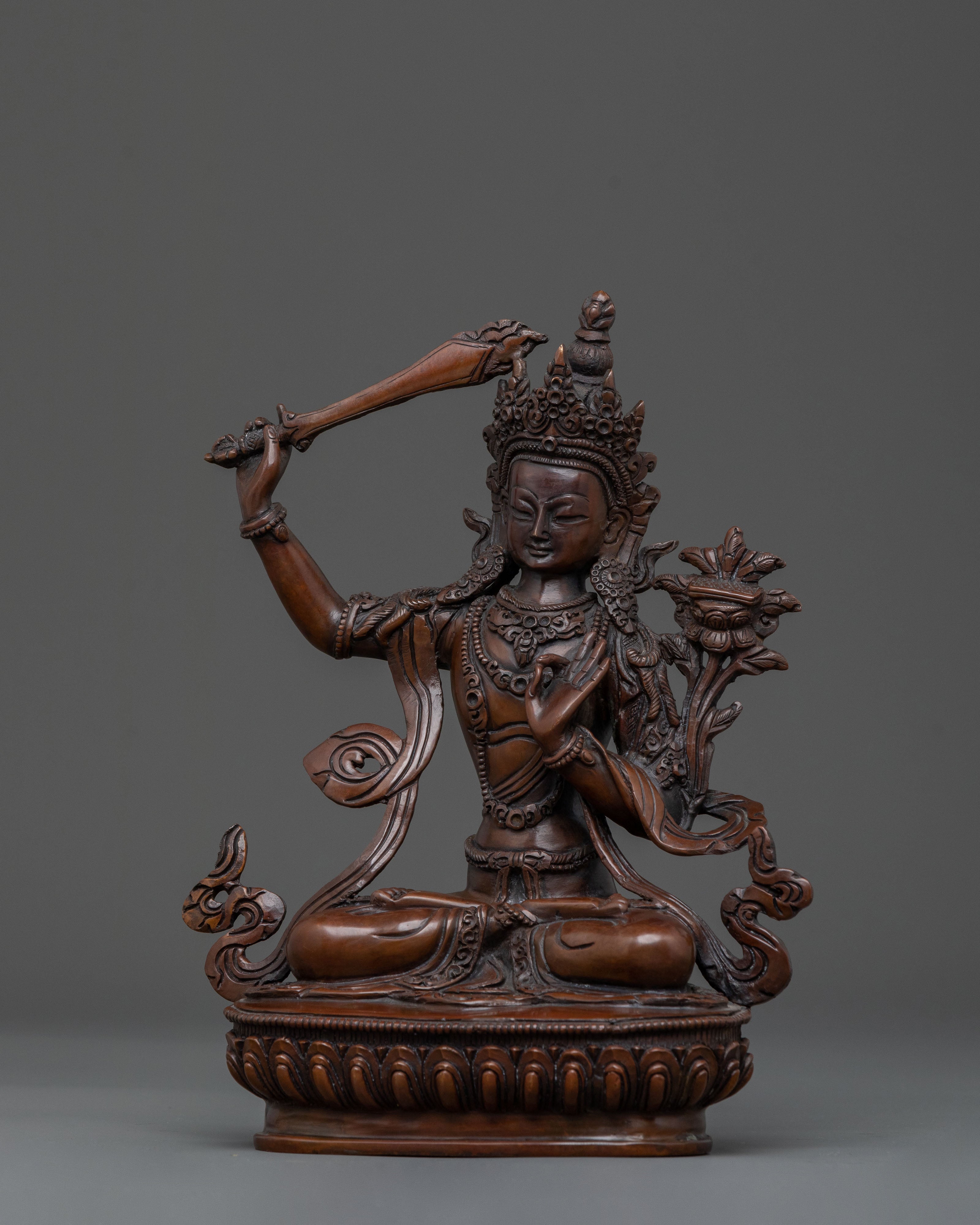 Flaming Sword Manjushri Statue | Bodhisattva of Wisdom