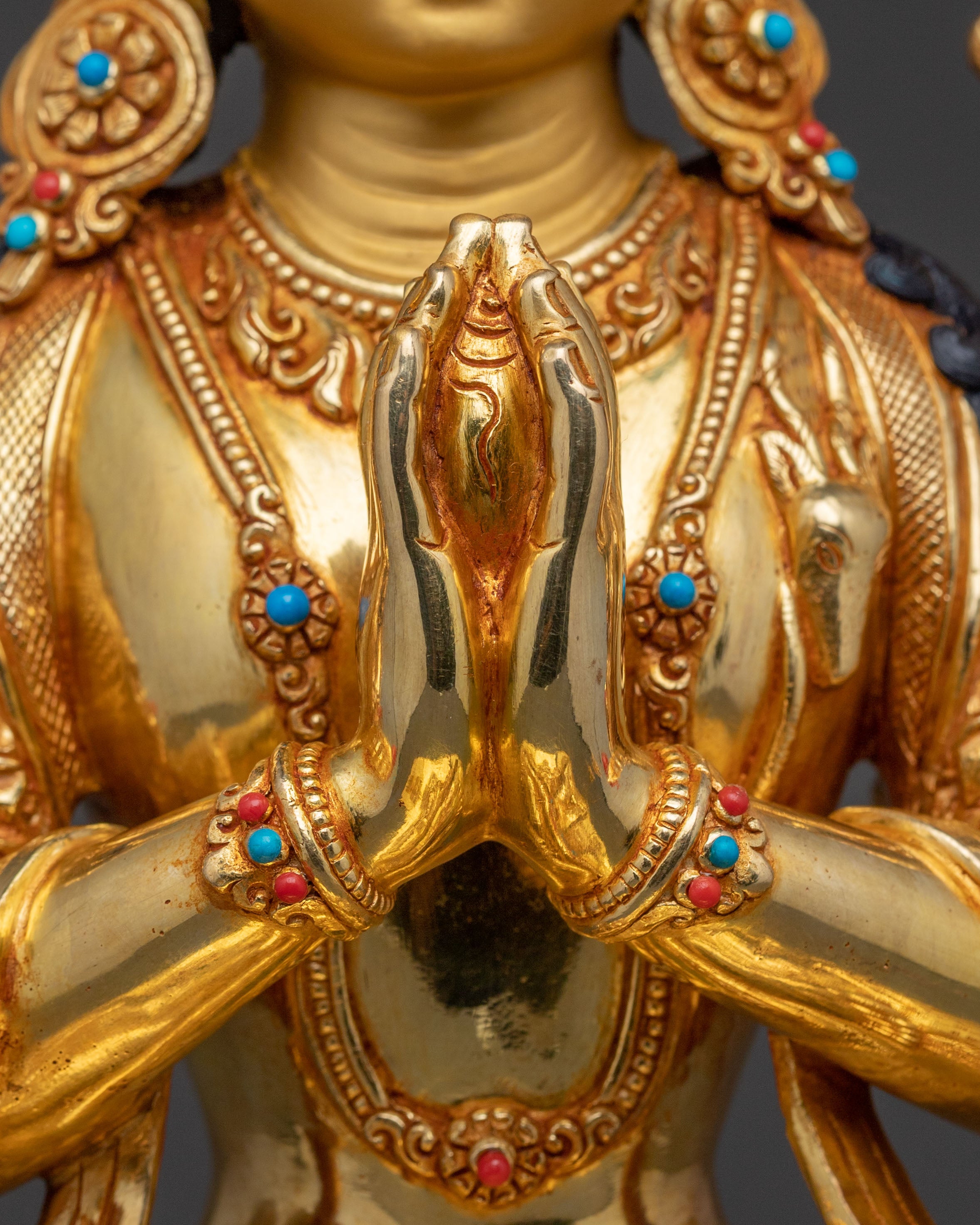 Handcrafted Copper Statue of Chenrezig