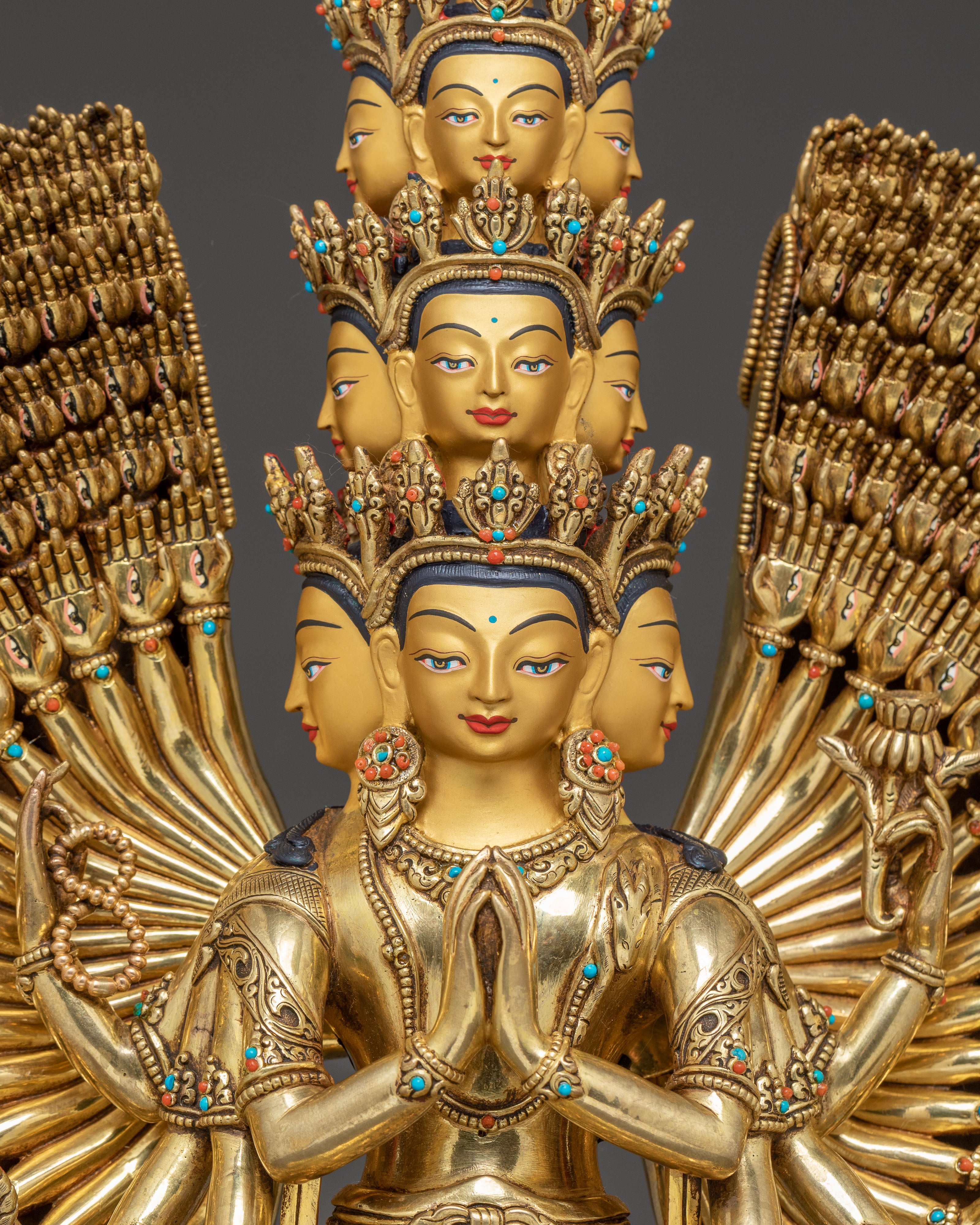 Thousand Armed Chenrezig Copper Sculpture | Compassionate Bodhisattva